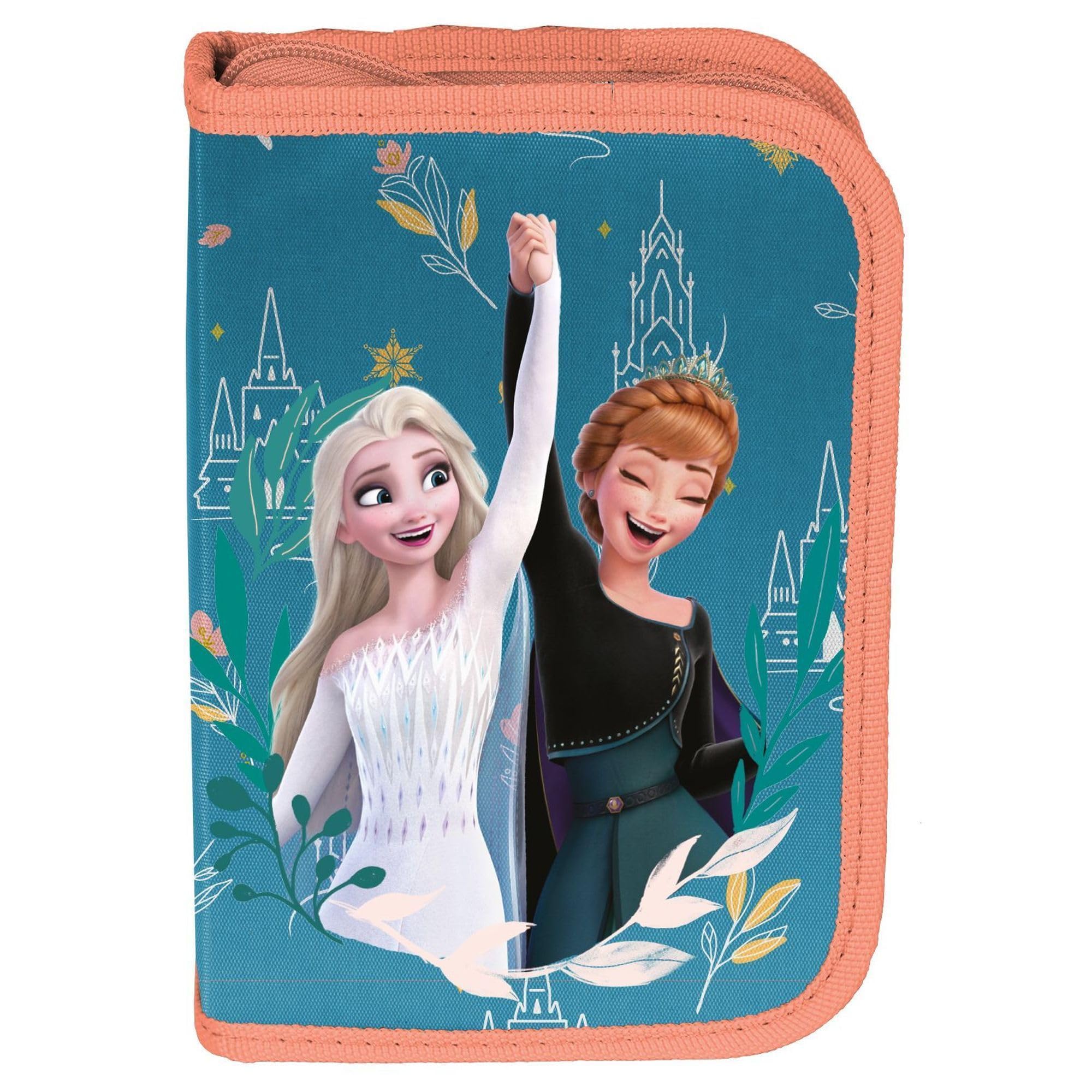 PASO Ensemble d'école 4 pièces : cartable + sac de gym + trousse remplie + trousse - La Reine des Neiges