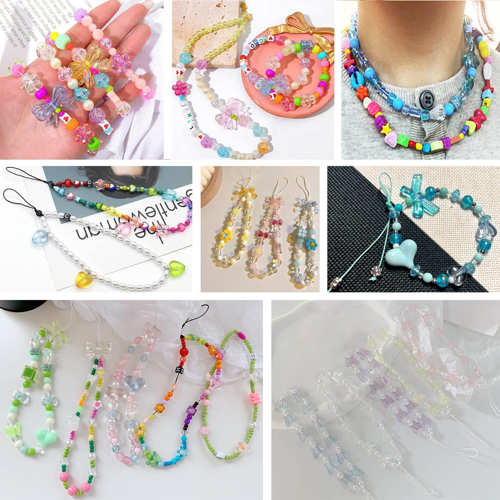 LFLIUN Acrylperlen Set Für Schmuckherstellung – Bunte Glasperlen Für Armbänder, Halsketten & Bastelprojekte
