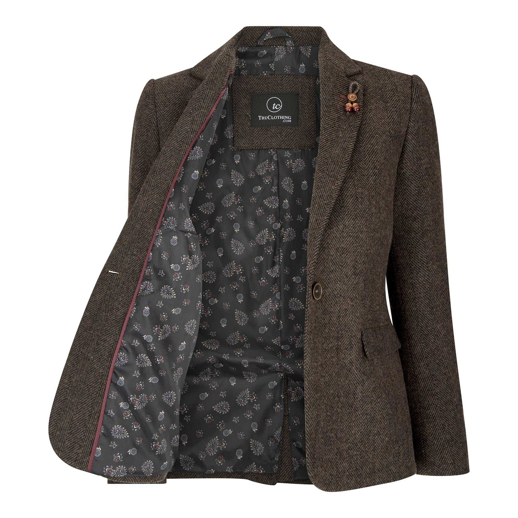 TruClothing.com Damenhose Fischgräte Tweed Design Braun 1920er Era Vintage Retro