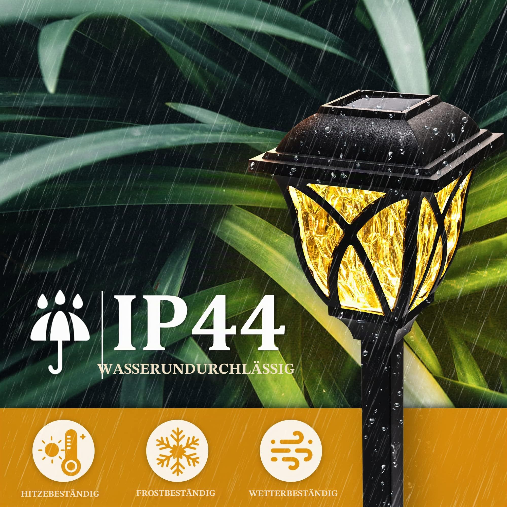 GIGALUMI Solarlampen für außen, 6 Stück LED Solar Gartenleuchten, Warmweiß