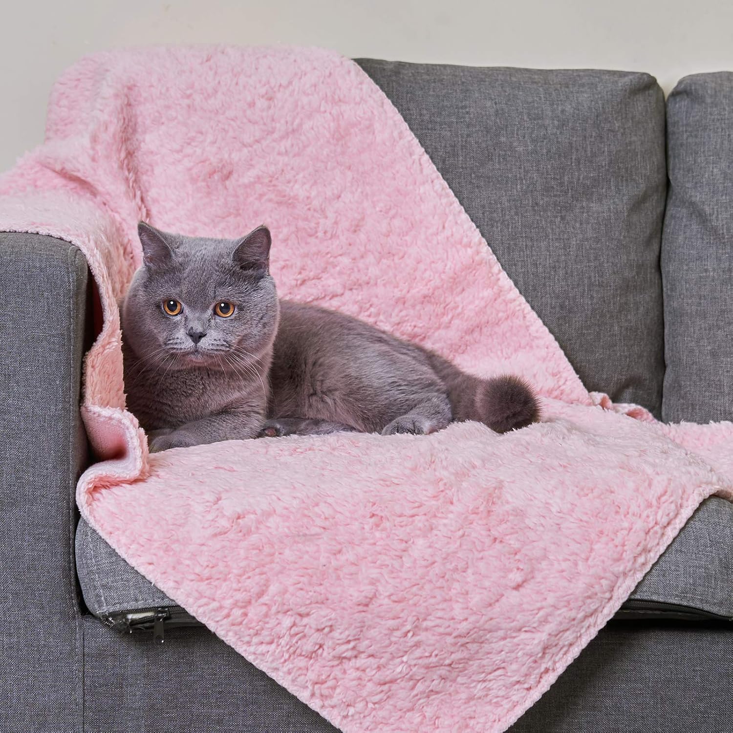 Topblan Waterproof Fluffy Fleece Dog Blanket Soft and Warm Pet Throw