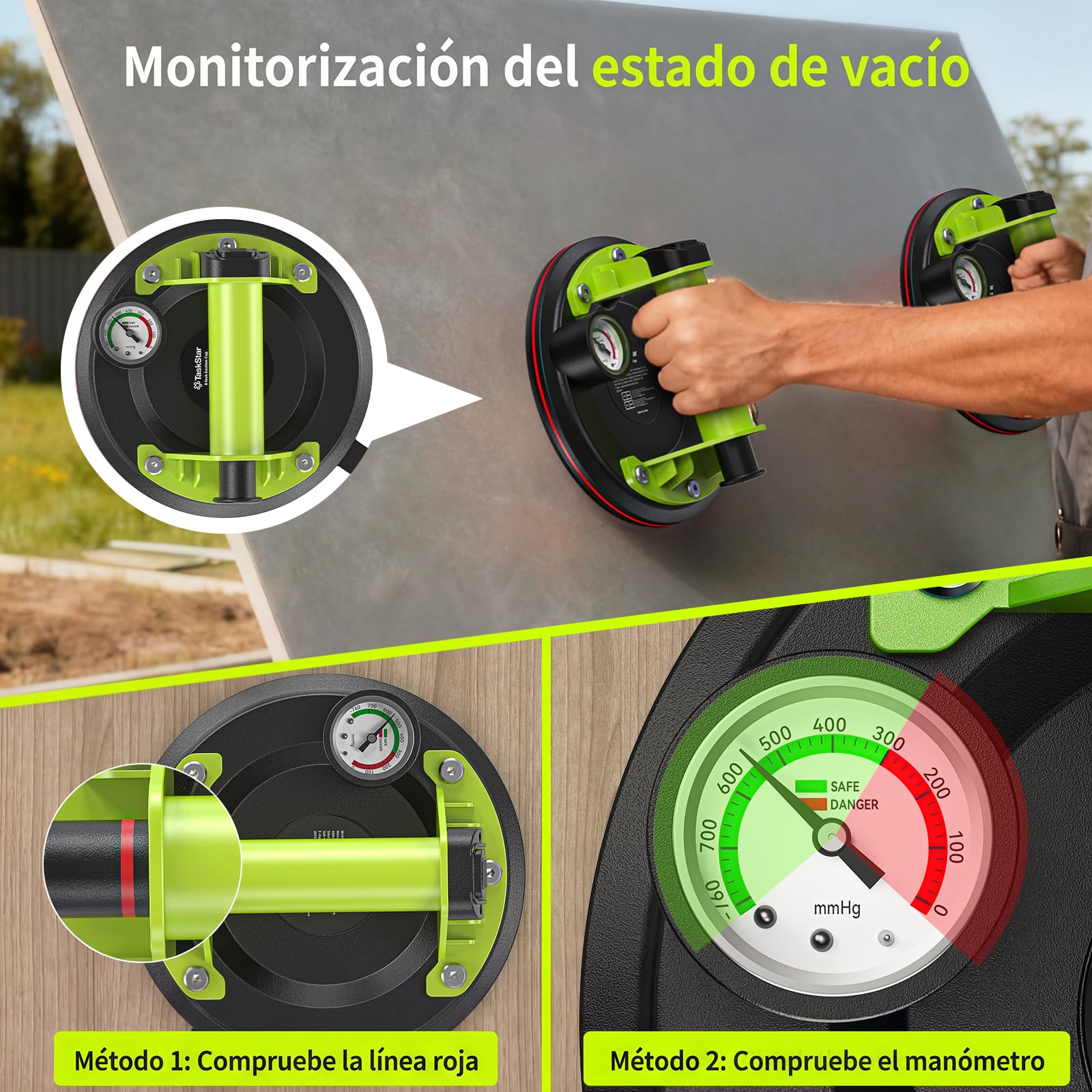 Ventosas para Azulejos 200KG Alta Resistencia TaskStar 2 Piezas