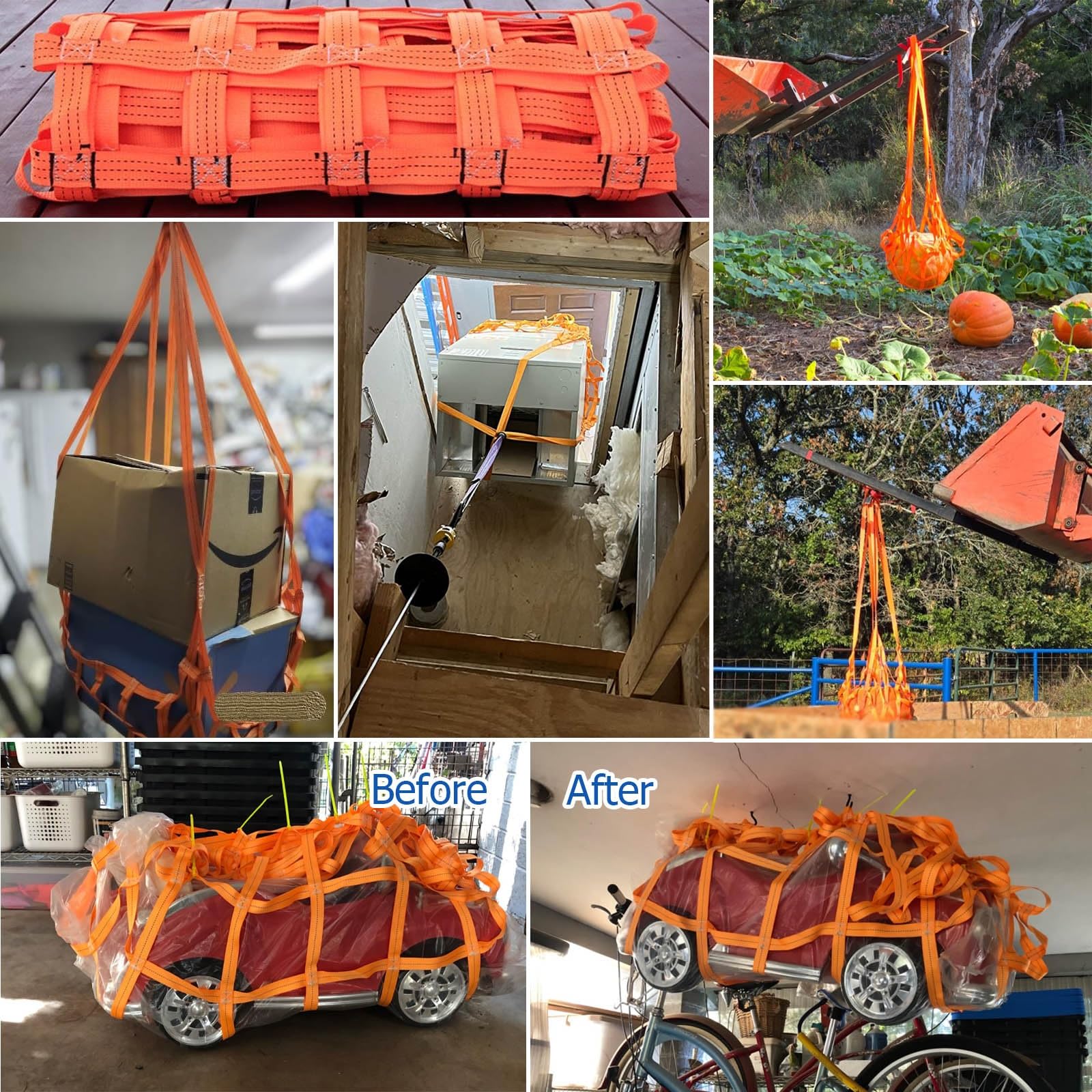 Reti di Sollevamento, Rete di Sollevamento per carichi Pesanti – Rete di Sollevamento in Nylon 1x1 m per edilizia, allestimenti, traslochi, cassone di Pick-up, SUV, rimorchi - capa