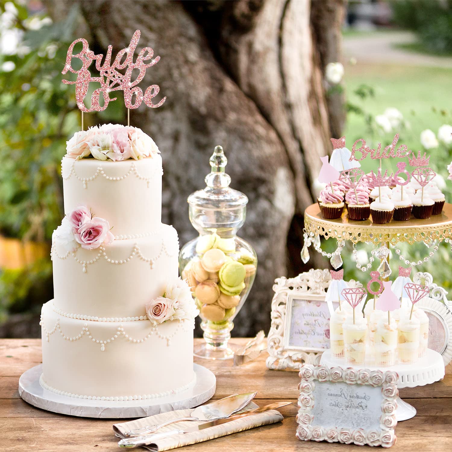 Topper Per Cupcake 'Bride To Be' - 12 Pezzi Argento Glitter Per Addio Al Nubilato E Matrimoni - Foto 9