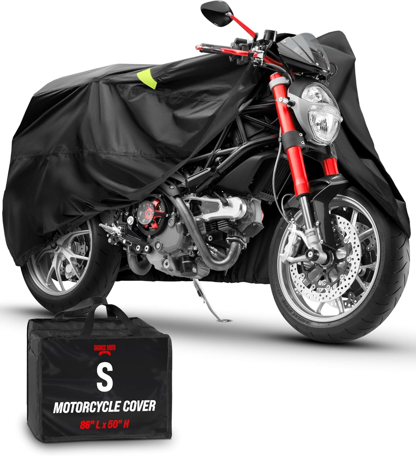 Badass Moto Ultimate Motorcycle Cover Waterproof Outdoor, Heavy Duty Motorcycle Cover for Harleys – Motorcycle Sun Cover, Fits Harley Davidson Motorcycle Covers, Street or Sportbike Cover – Small Badass Moto Ultimate Motorcycle Cover Waterproof Outdoor, Heavy Duty Motorcycle Cover for Harleys – Motorcycle Sun Cover, Fits Harley Davidson Motorcycle Covers, Street or Sportbike Cover – Small