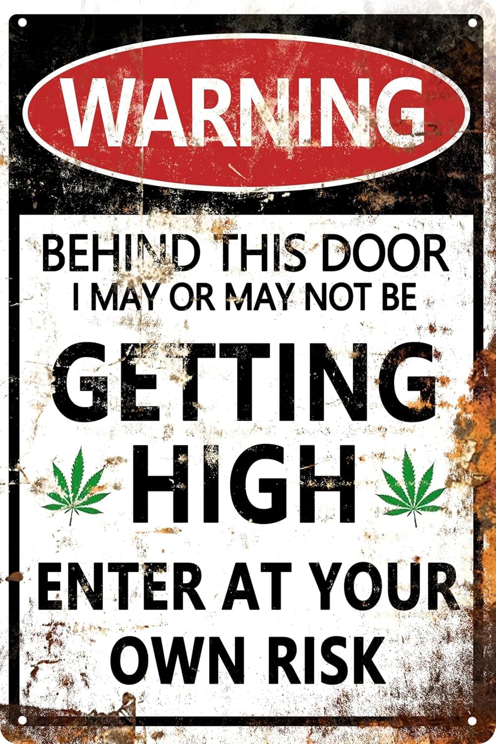 SMAZDFXX Metal Plaque Sign Warning Behind This Door I May Or MayBe Getting At Your Own Risk Tin Sign Retro Vintage For Home Bar Kitchen Pub Wall Decor Signs Boys Women 5.5"x8"
