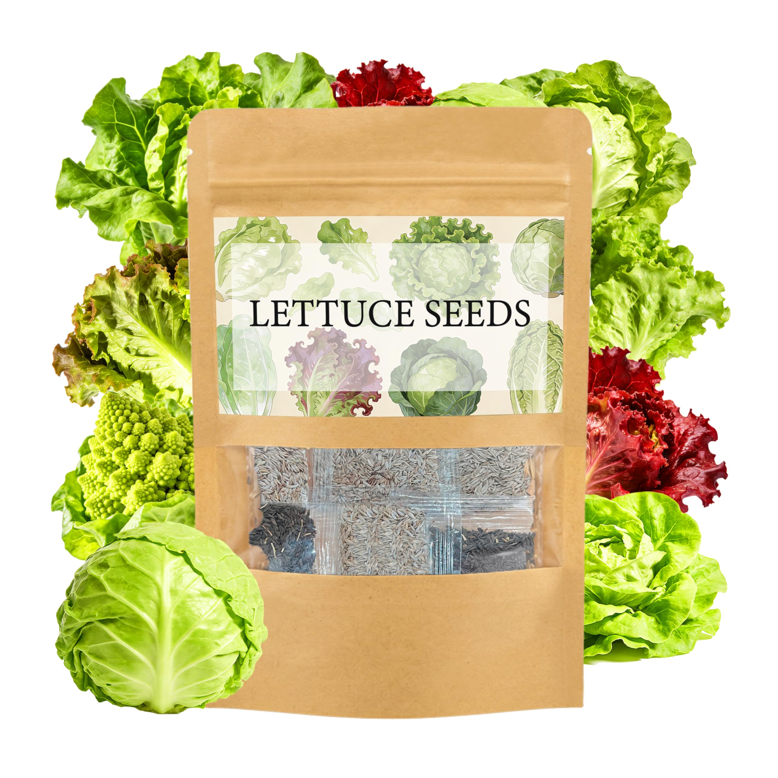LUOJIBIE 8 Varieties Lettuce Seeds Pack