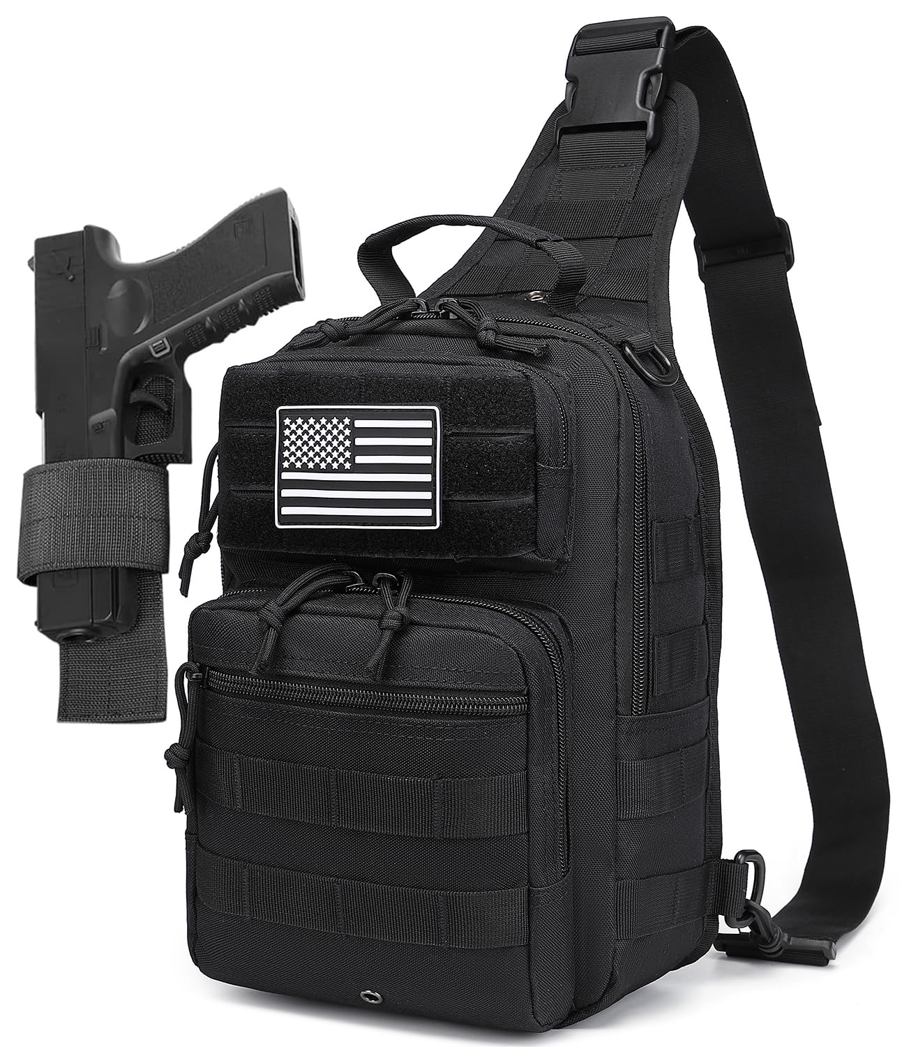 HPDF Small Tactical Military Backpack Sling Crossbody Holster Bag For Men CCW Sling Bag 10L