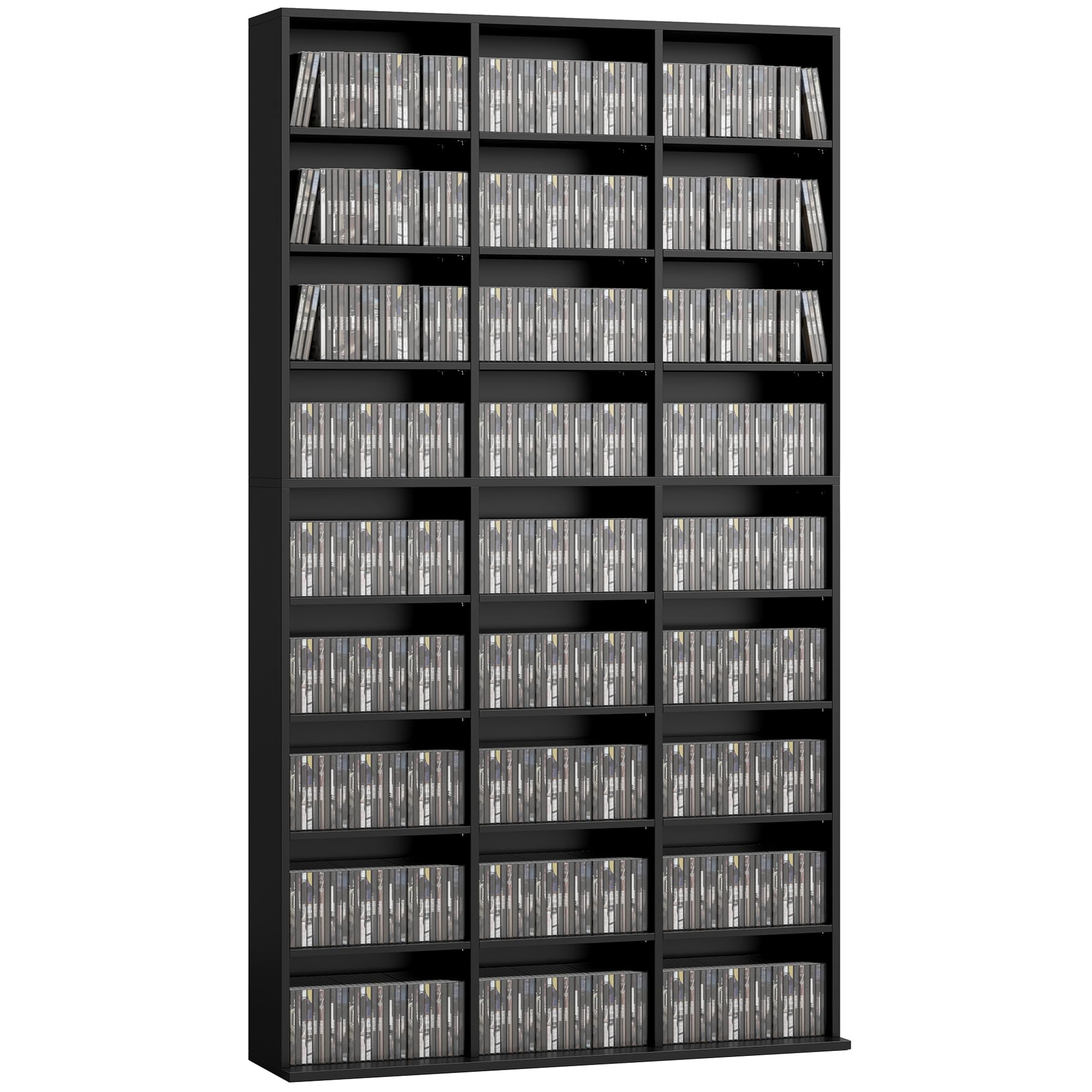 Homcom Black 835 Cd/500 Dvd Storage Unit, Blu-Ray Media Storage Shelf,