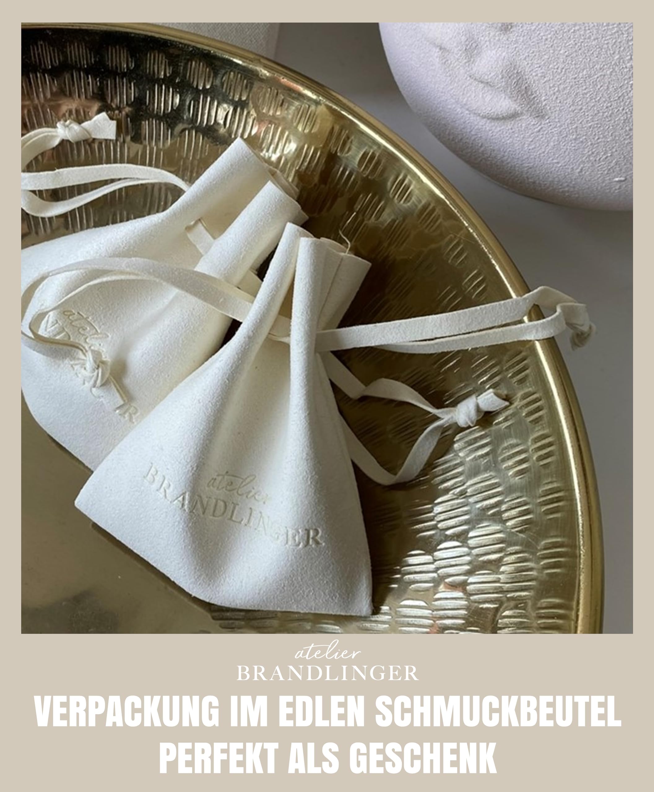 Brandlinger ® Halskette Damen Silber 925. Rosenquarz oder Mondstein Kette. Kette Damen vergoldet mit 18 Karat Gold, Schmuck für Frauen und Mädchen. Kettenlänge verstellbar 45-50cm.