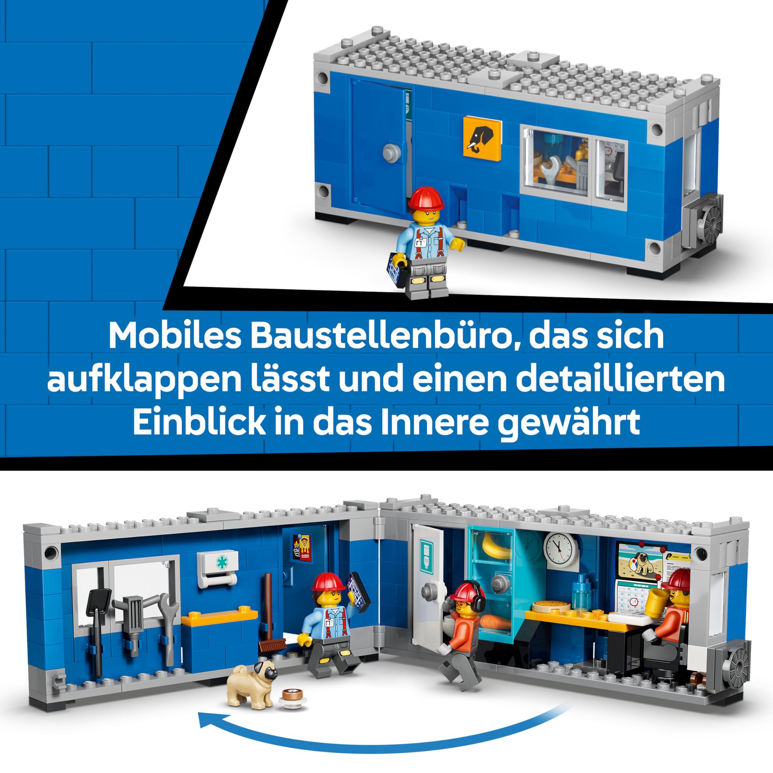 LEGO City Kipplaster und Schaufellader Spielzeuge - Baustellenfahrzeuge mit funktionierenden Funktionen und 3 Minifiguren - STEM Geburtstagsgeschenk für Jungen ab 8 Jahren - 60494