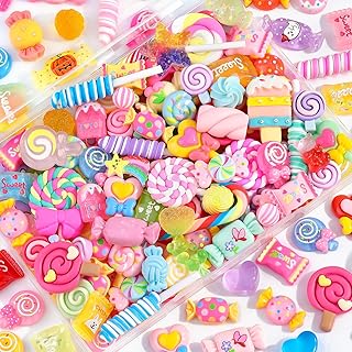 120Pcs Candy Slime Charms Assorted Cute Decoden Embellishments, Kawaii S...