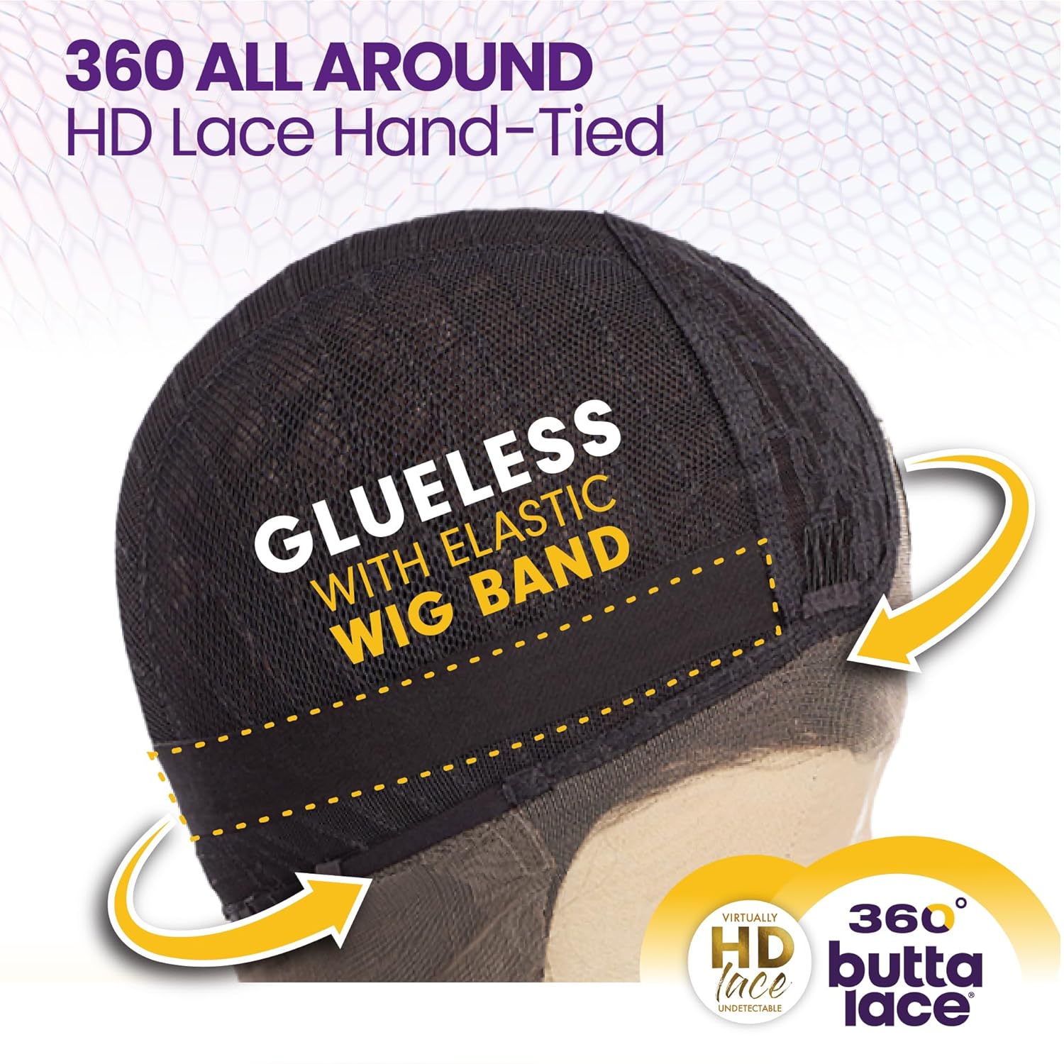 Sensationnel Butta 360 Lace Wigs - Unit 8 Side Wider Parting 360 Degree Lace Glueless Synthetic Preplucked Hairline (1B OFFBLACK)