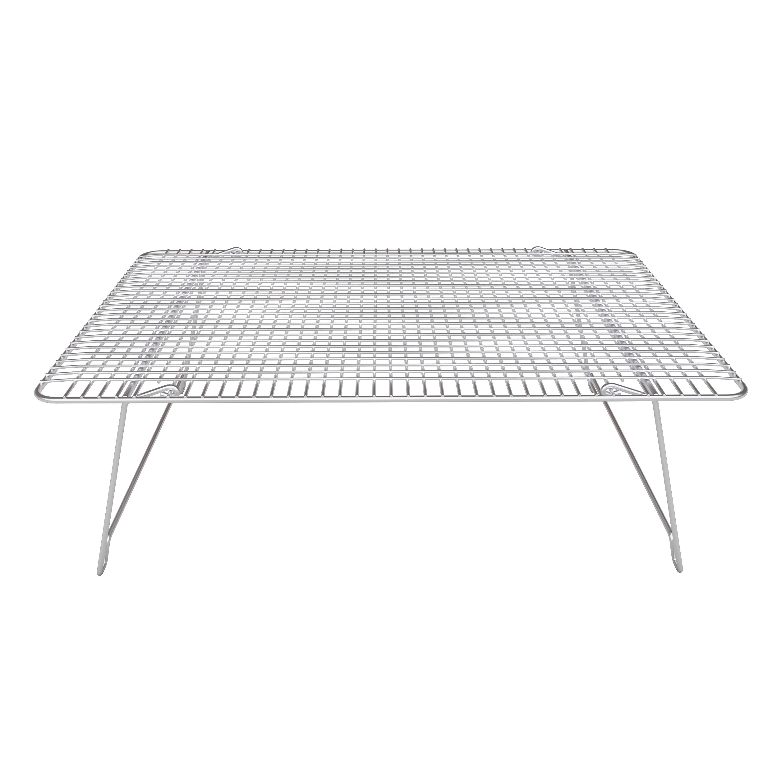 Rejilla de enfriamiento de Acero Inoxidable (30 cm x 43 cm) – Ideal para apilar en Tres Niveles – Patas Plegables - para Hornear, cocinar y Asar en la Parrilla