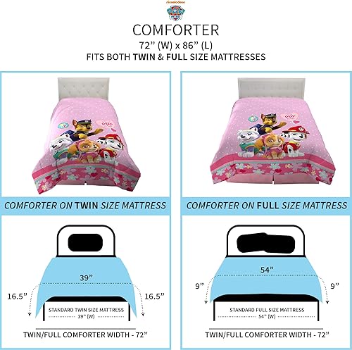 Miniatura 4 de Franco edredón reversible y muy suave para niños ropa de cama de tamaño individualmatrimonial Paw Patrol para niñas