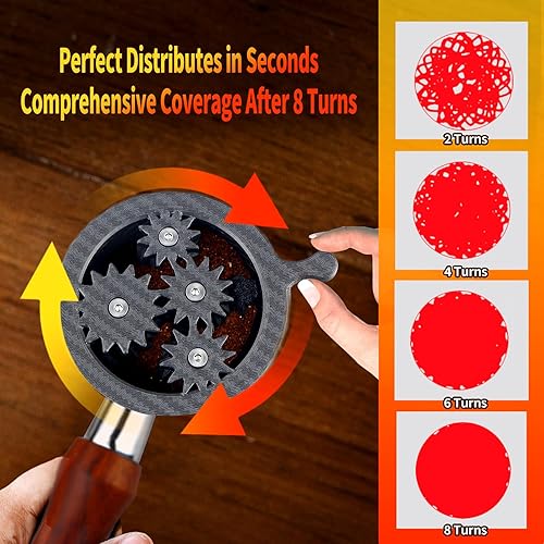 Miniatura 4 de GUSUCIN Herramienta WDT de espresso espirográfico, herramientas de distribución de café expreso compatibles con cestas portafiltros Breville de