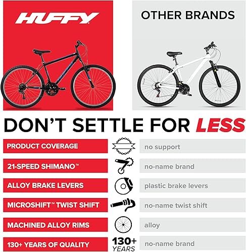 Miniatura 5 de Huffy Stone Mountain Hardtail Mountain Bike for BoysGirlsMenWomen, 20"24"26" Sizes, 6 or 21 Speed Shimano Twist Shifting, Front or Dual Suspension,