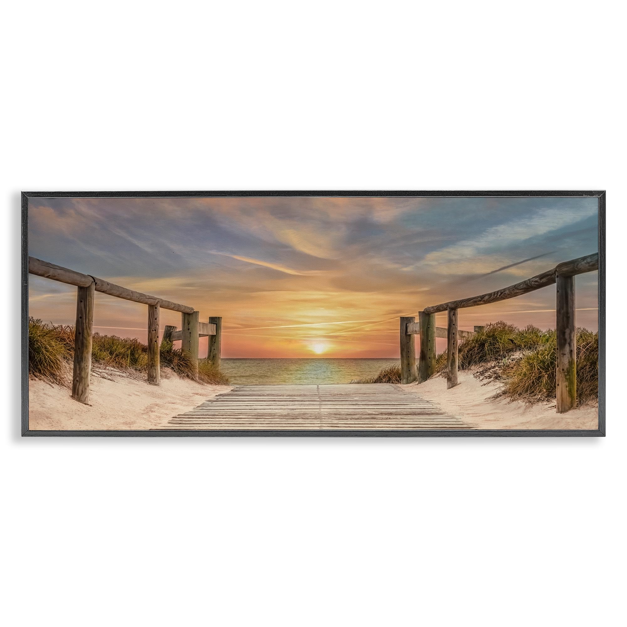 Coastal Sunset Pathway Landscape, 10 x 24 Inch Framed Giclée Print
