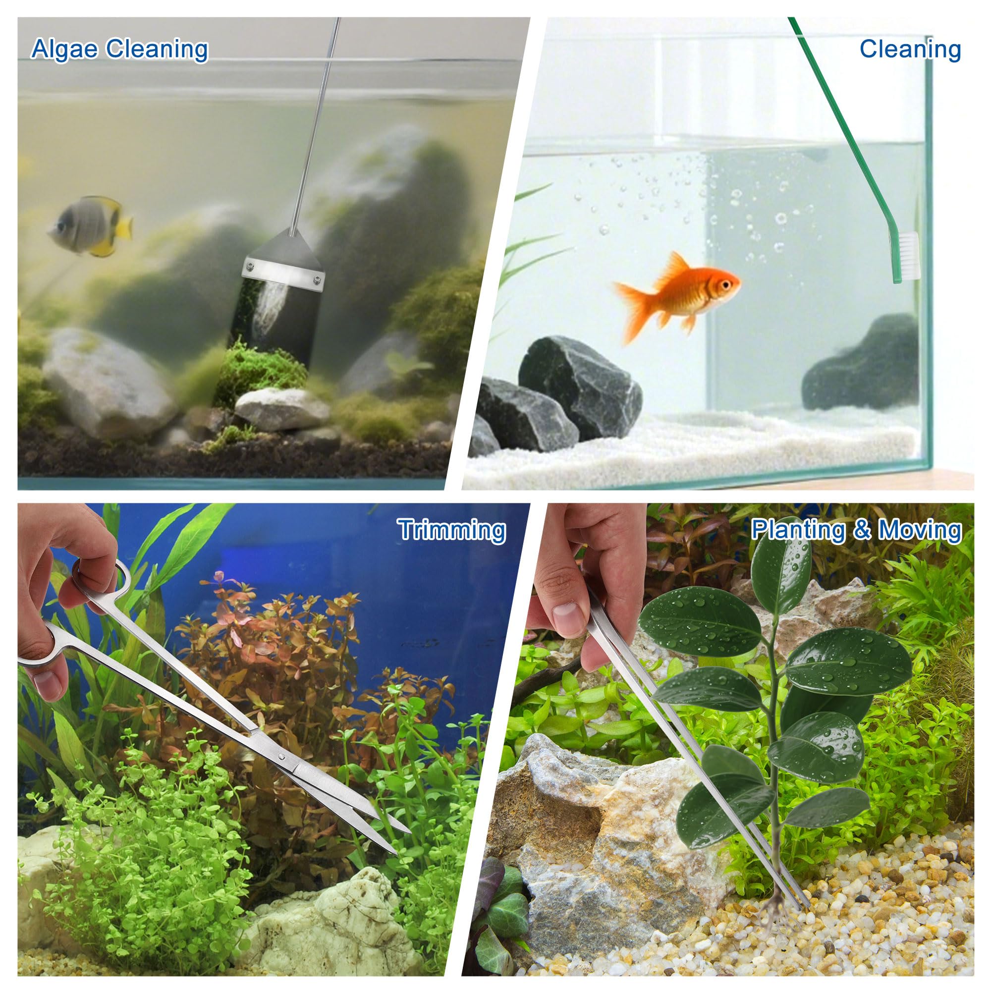 Lpraer Siphon d'aquarium de 2,6 m - Kit d'outils pour changer l'eau - Nettoyage du sable et du gravier - Compatible avec différentes tailles de réservoir