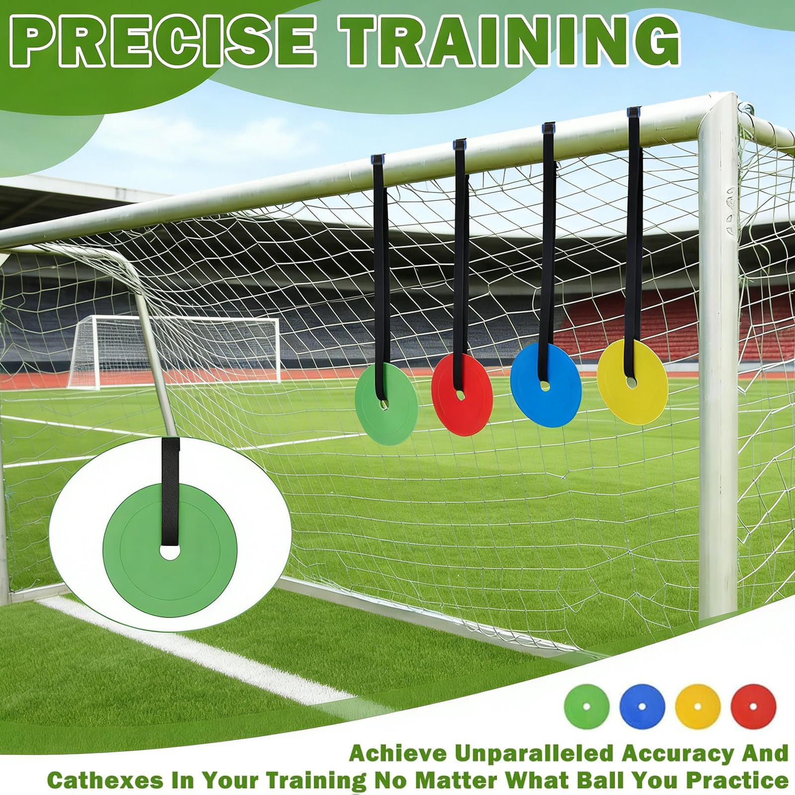 4 Bersagli Per Porta Calcio Da 15cm Con Borsa, Kit Allenamento Calcio, Accessorio Per Allenamento Tiri Mirati, Per Bambini E Adulti, Pratica Borsa Inclusa.