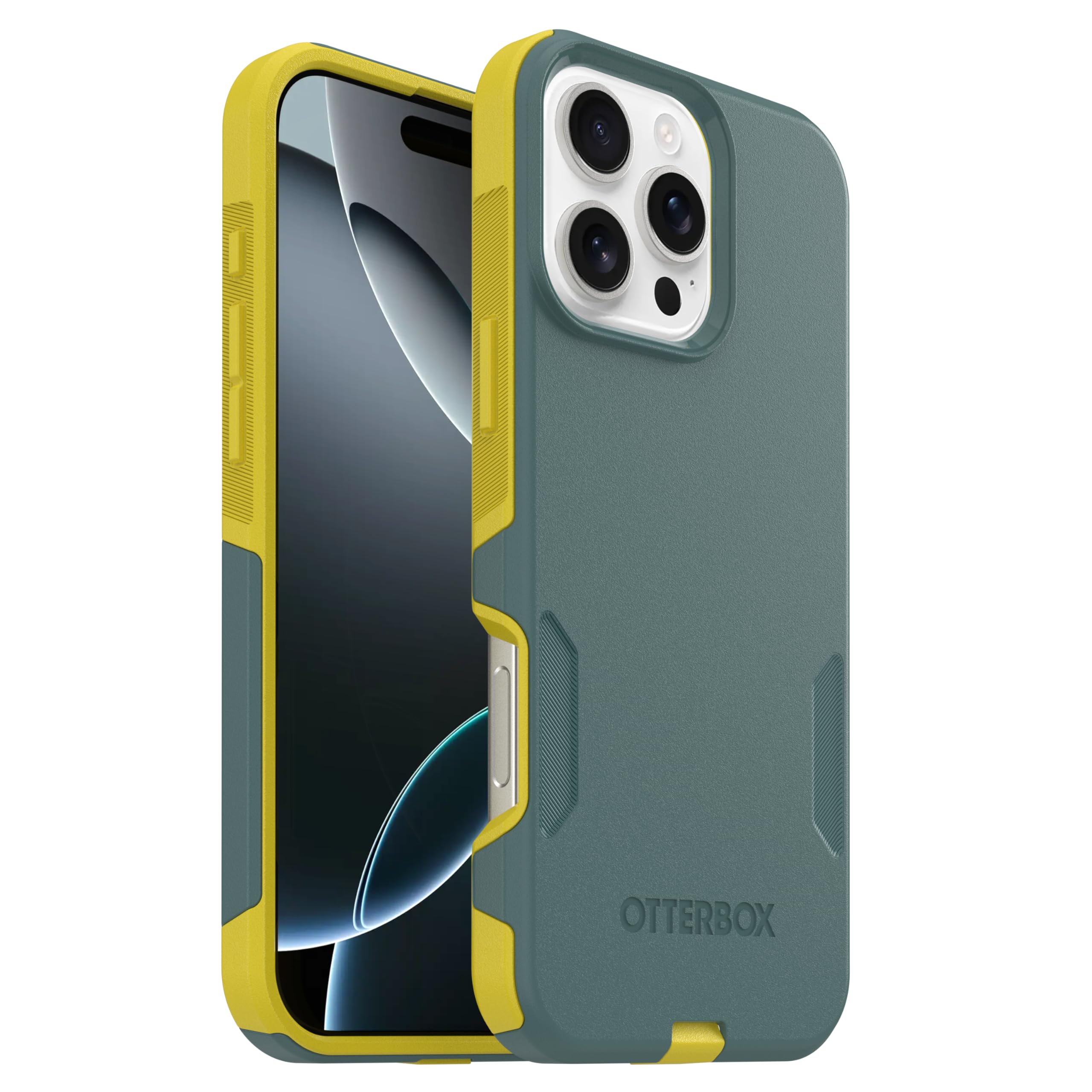 OtterBox Funda MagSafe para iPhone 16 Pro Max (solamente) - Serie Commuter - Ocean Sunrise (verde y amarillo) - Imanes integrados - Delgada y resistente - Apto para bolsillo - con protección de puerto