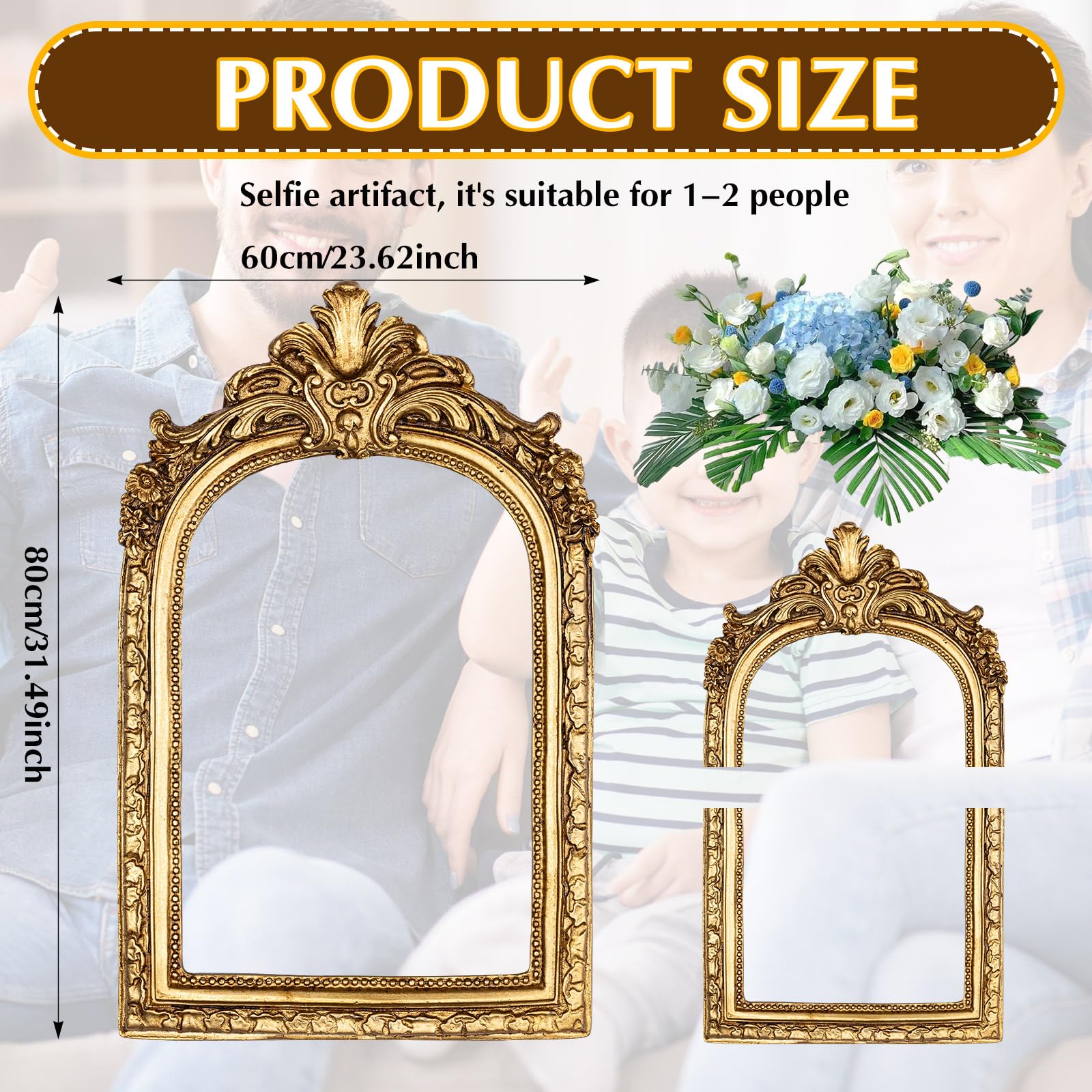 Beeveer Verbesserter 81,3 x 61 cm großer Fotorahmen Bilderrahmen Vintage Bilderrahmen Freunde Selfie Requisiten für Hochzeit Mexiko Geburtstag Bachelorette Abschlussfeier Party Supplies (Bogenstil)