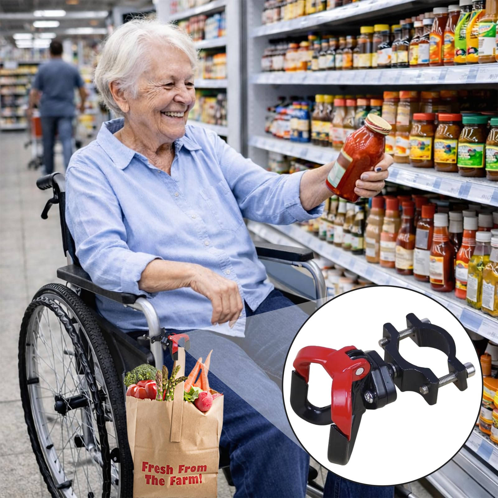 Wheelchair Hook - Hang Bags, Crutches & More -7