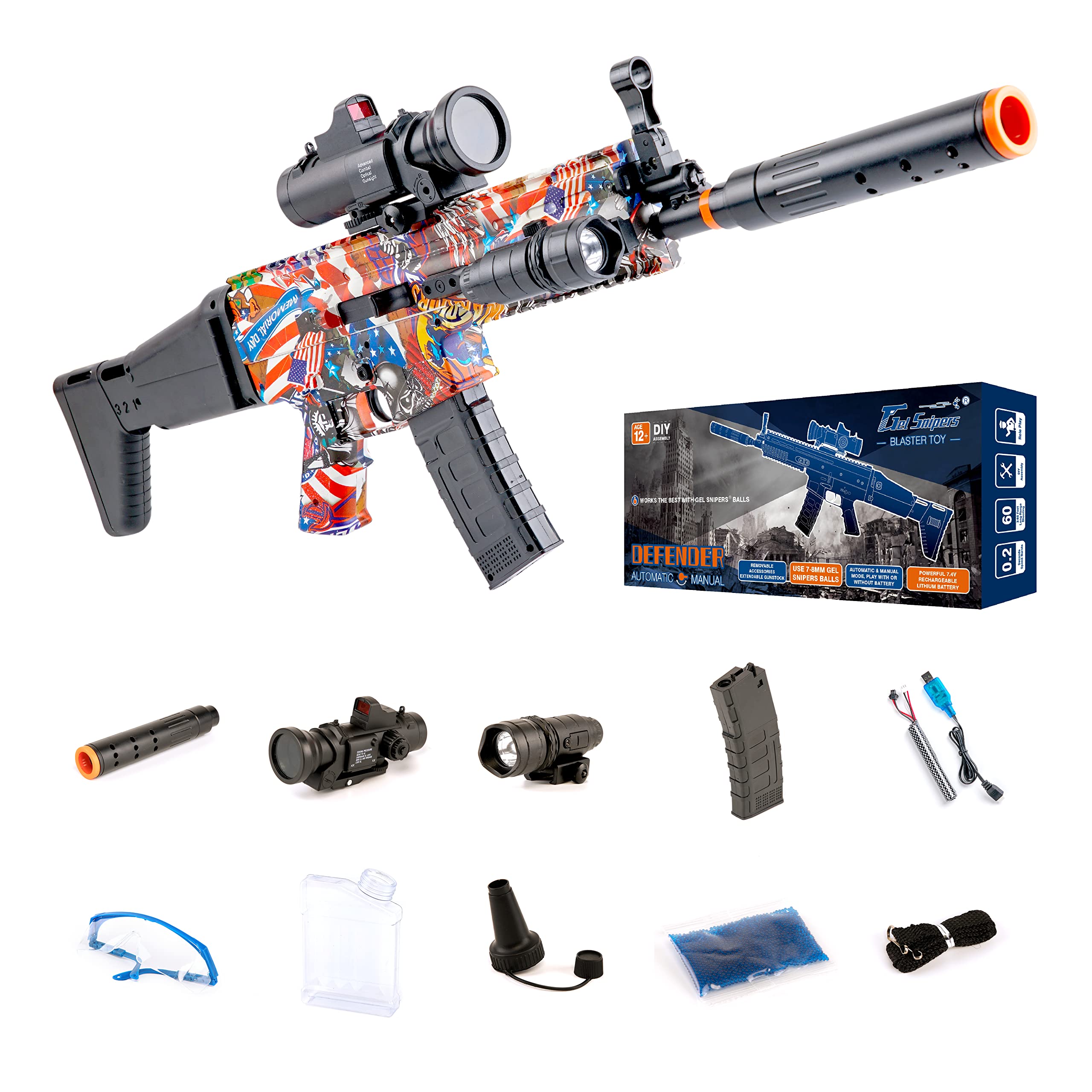 Buy Gel Snipers Gel Blaster Electric Toy Full Kit with 3000 Water