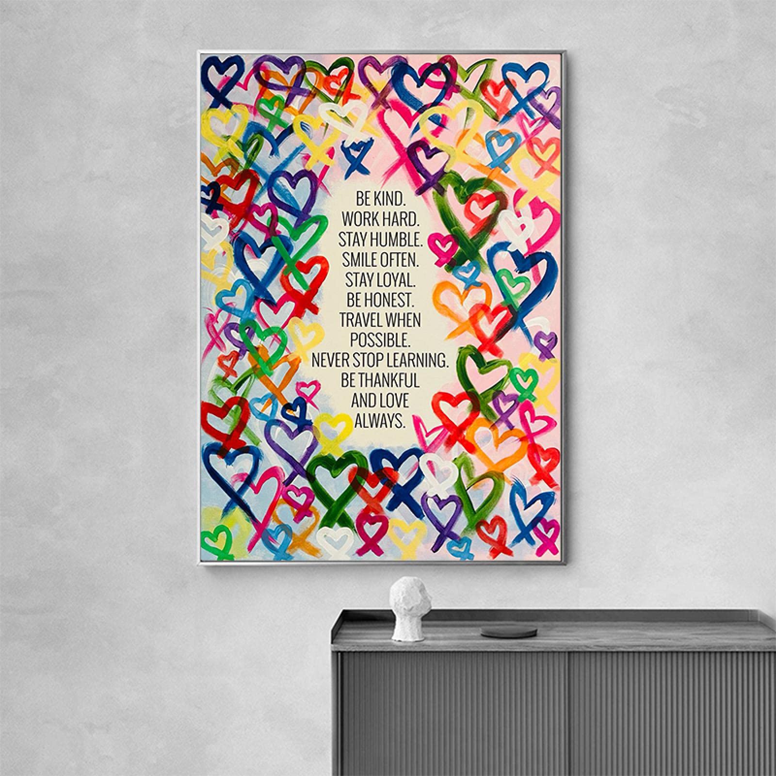 'Kind and Love' nowoczesny obraz na płótnie kolorowe plakaty i nadruki sztuka ścienna obrazy do salonu dekoracja ścienna Cuadros 60 x 80 cm bez ramy