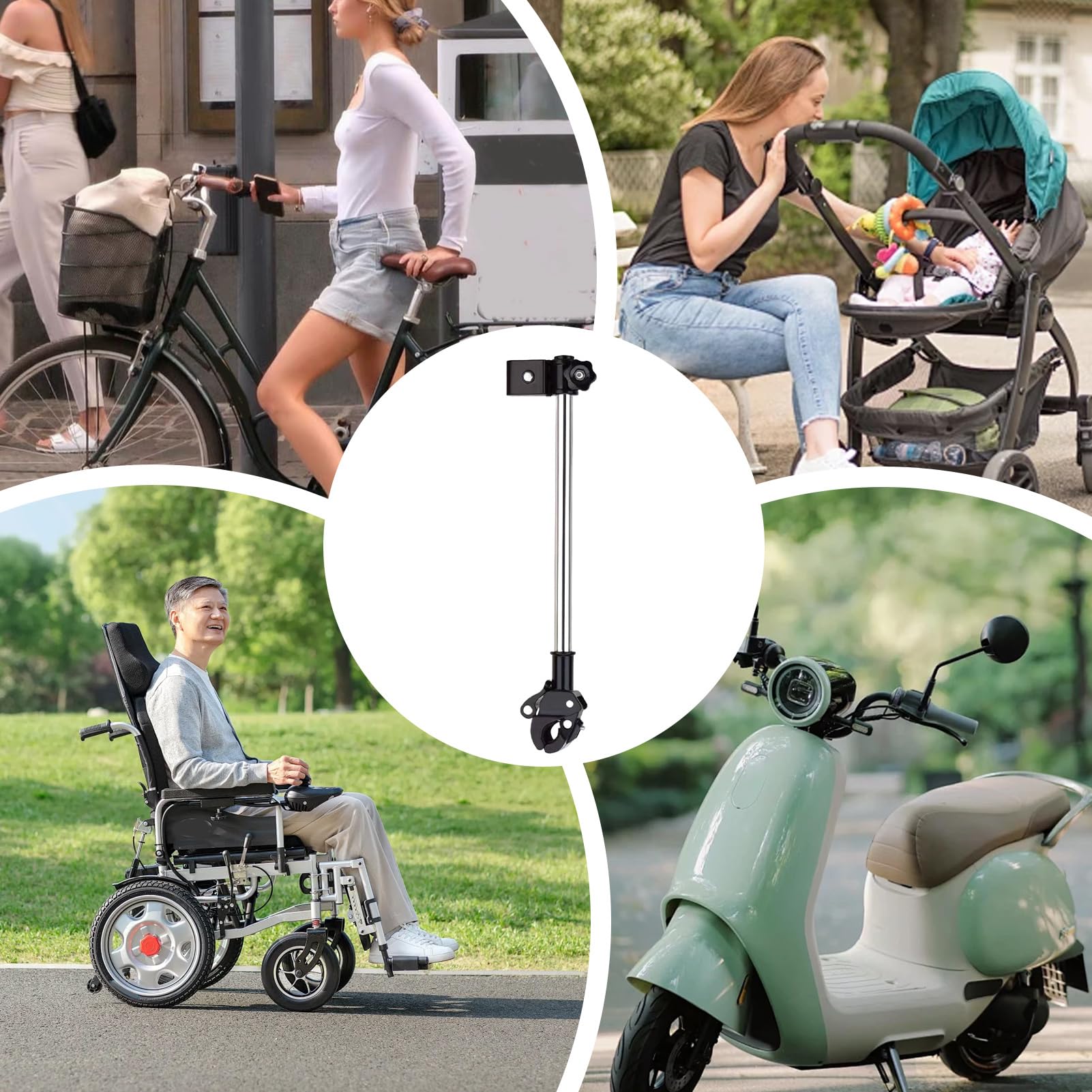 Soporte Ajustable para Paraguas para Silla de Ruedas, Soporte de fijación para Bicicleta sin taladrar para Hijo, Amigos, niños, Adolescentes, Marido, Familia, niñas, Mujeres, Hijas, Hombres