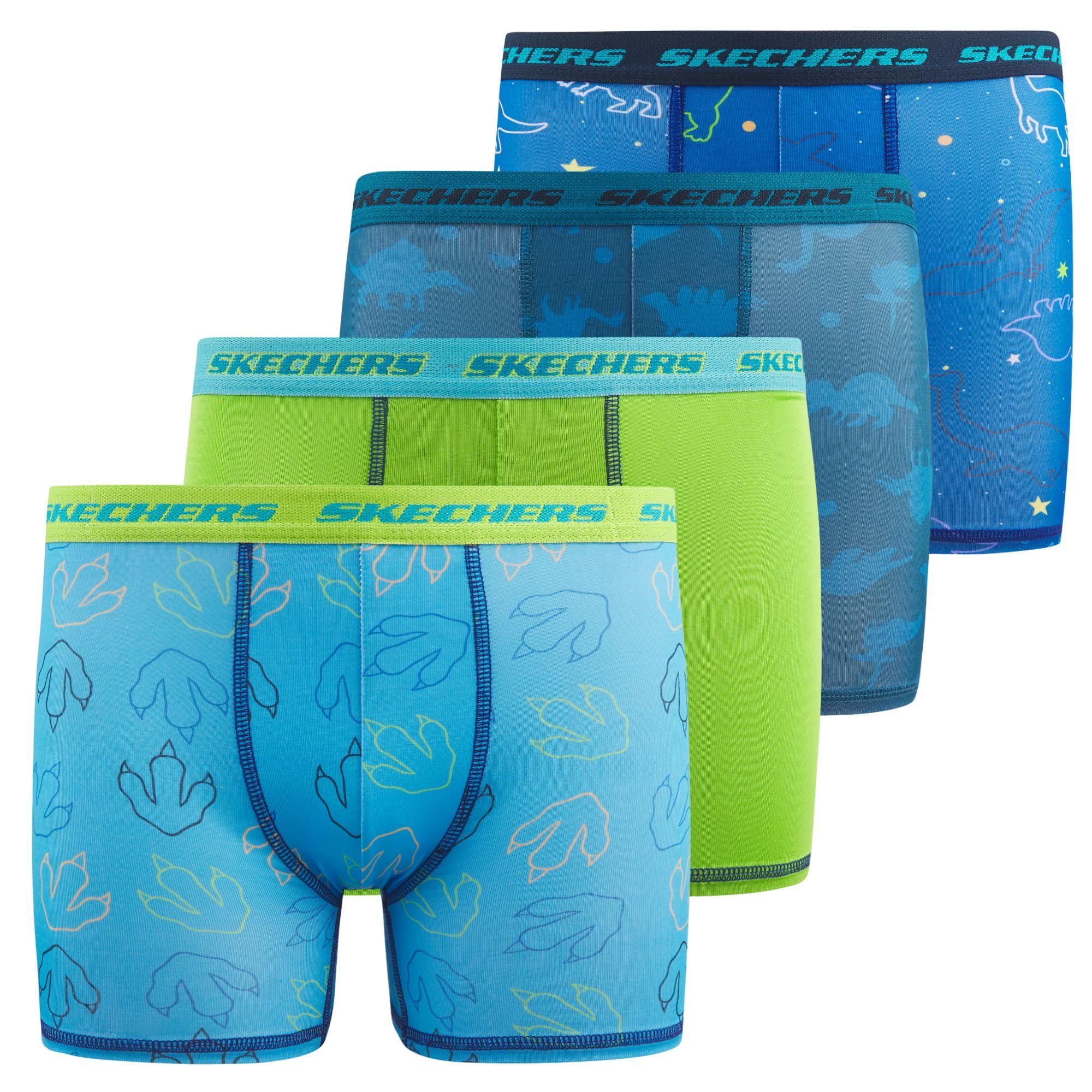 Skechers Paquete de 4 calzoncillos tipo bóxer para niños, duraderos, elásticos, transpirables, absorben la humedad