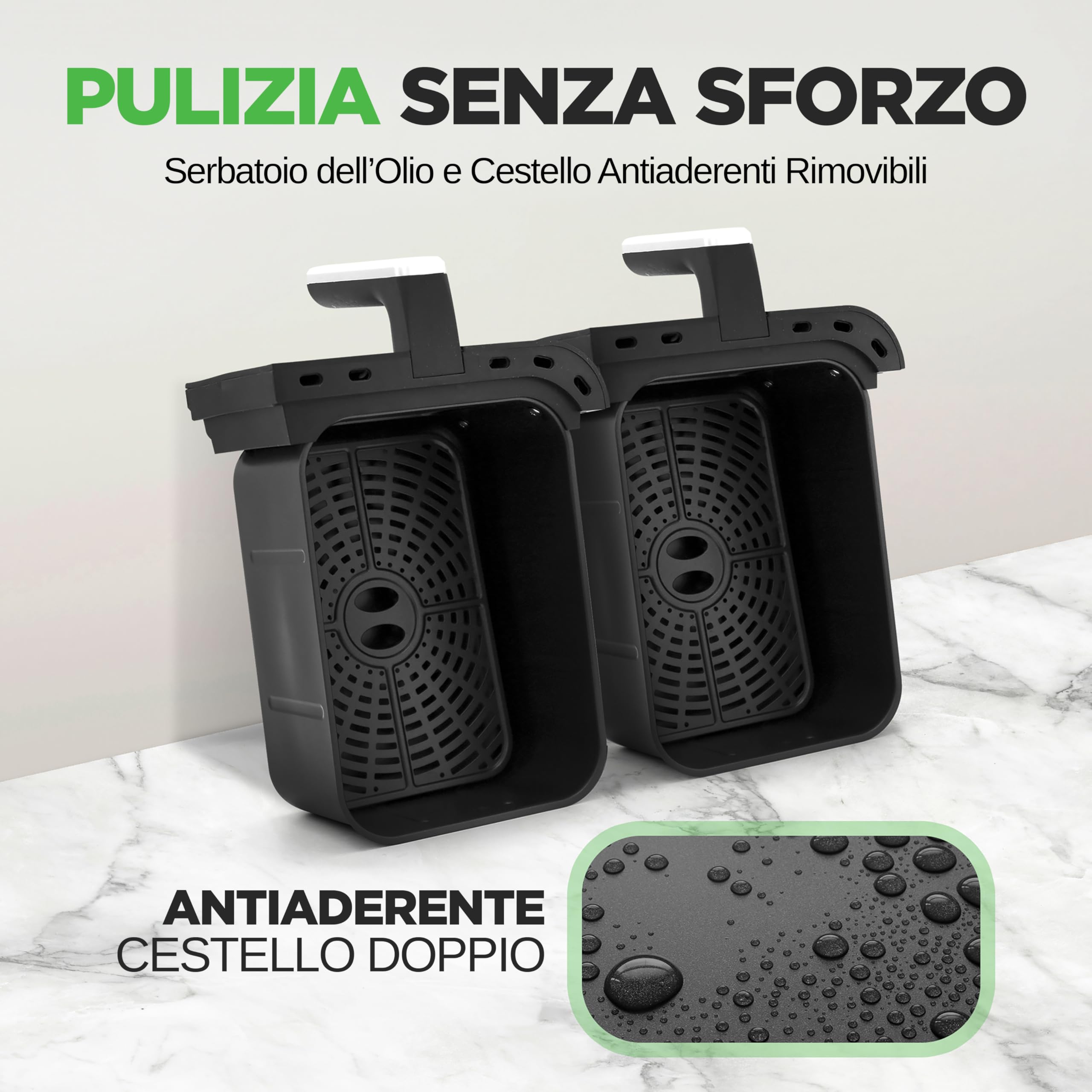 NutriChef Friggitrice ad Aria, Air Fryer Forno Digitale Senza Olio con Cestello o Ciotola Trasparente, Controllo Preciso di Tempo e Temperatura, Perfetta per Pollo, Dolci, Patatine e Bistecca