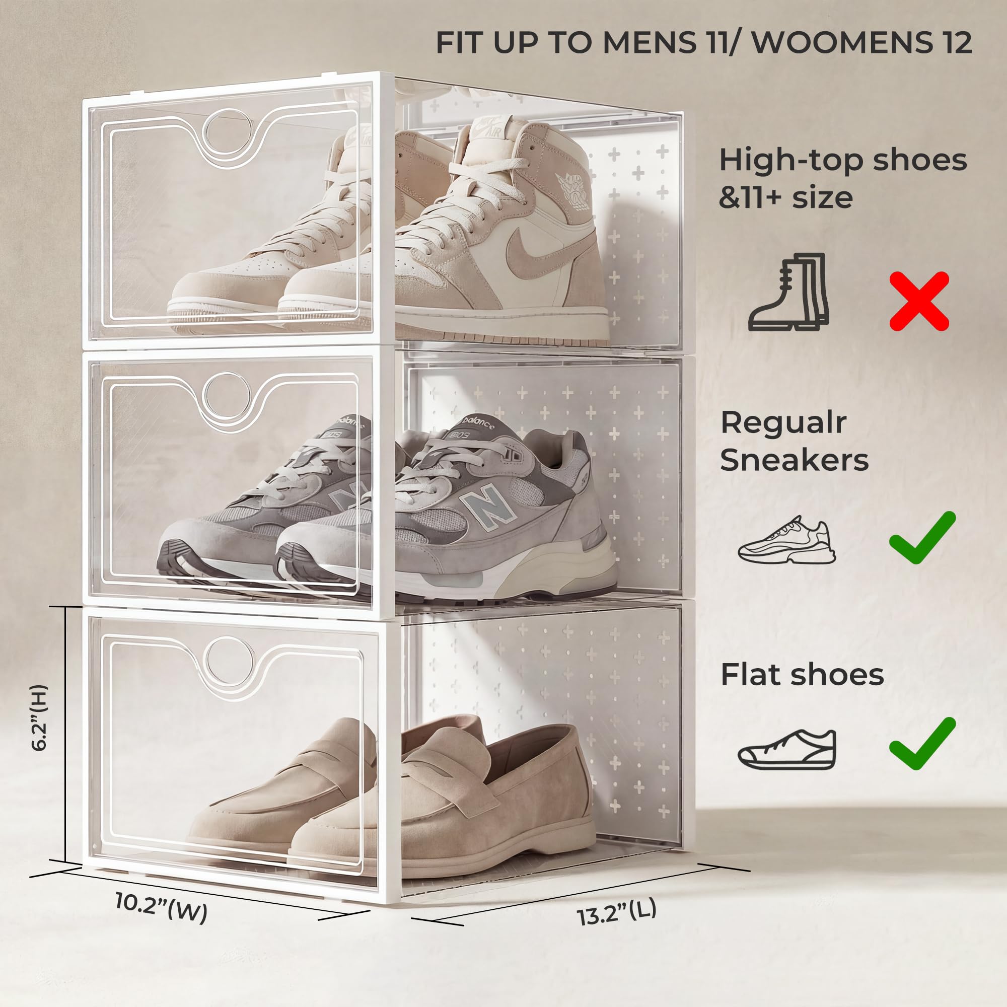 Amazon.com: Pinkpum 15 Pack X-Large Shoe Storage Boxes, Shoe