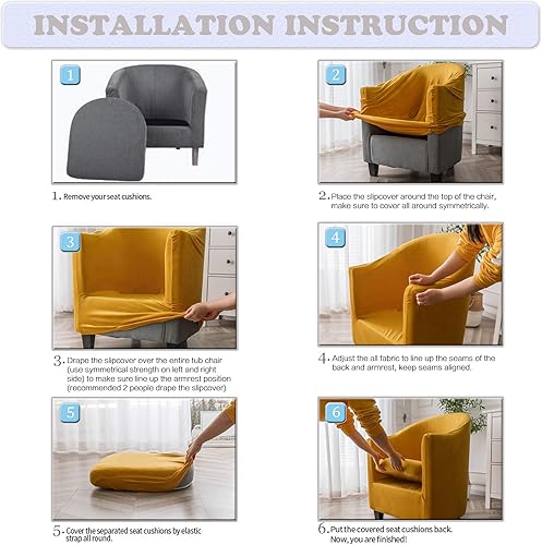 Miniatura 6 de Fundas de terciopelo para sillones, fundas de elastano para sillones, fundas elásticas para sillas de bañera, fundas protectoras para muebles, funda