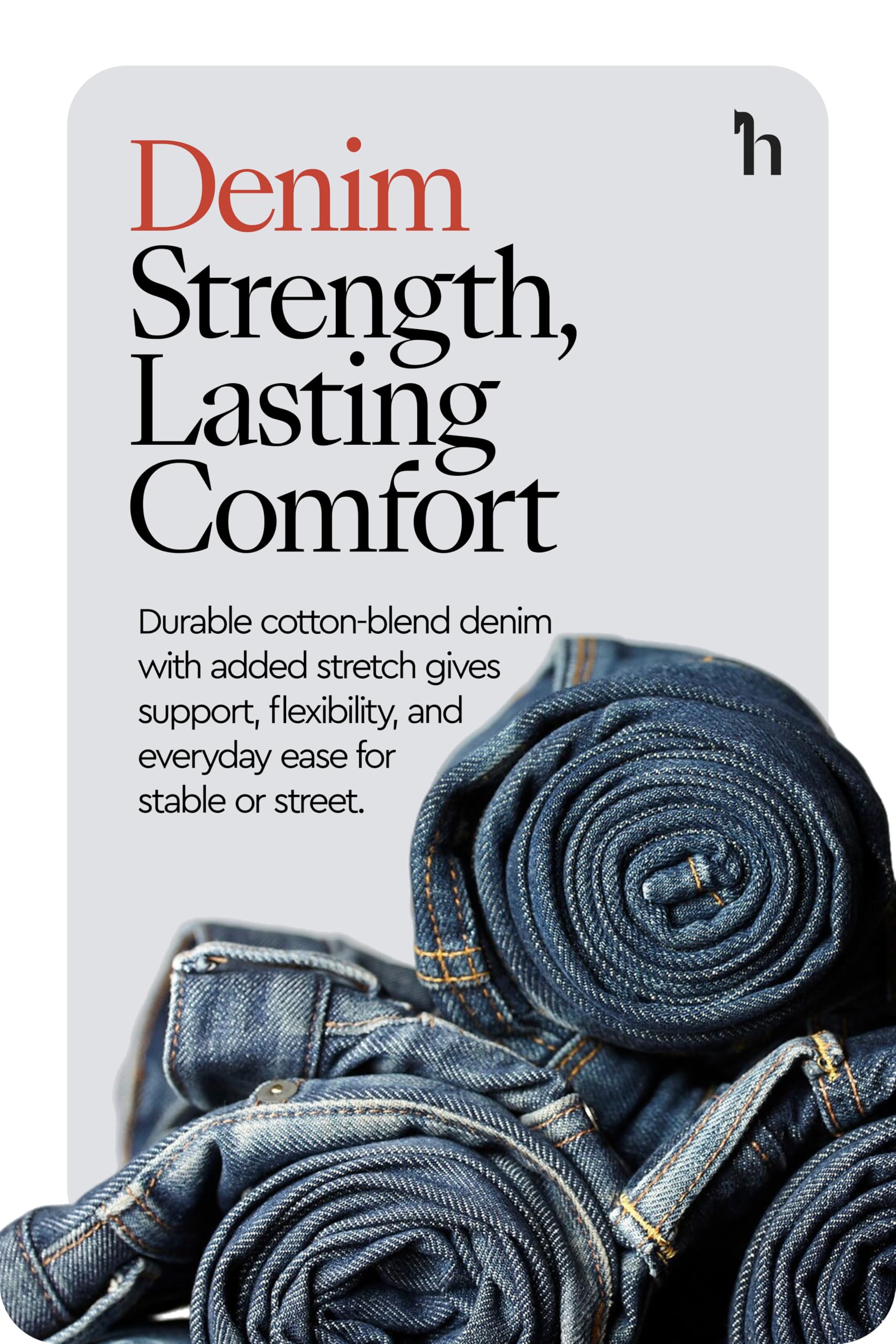 HORZE Pantalones de Montar Vaqueros con Cintura Alta de Asiento Completo de Silicona para Mujer Kaia