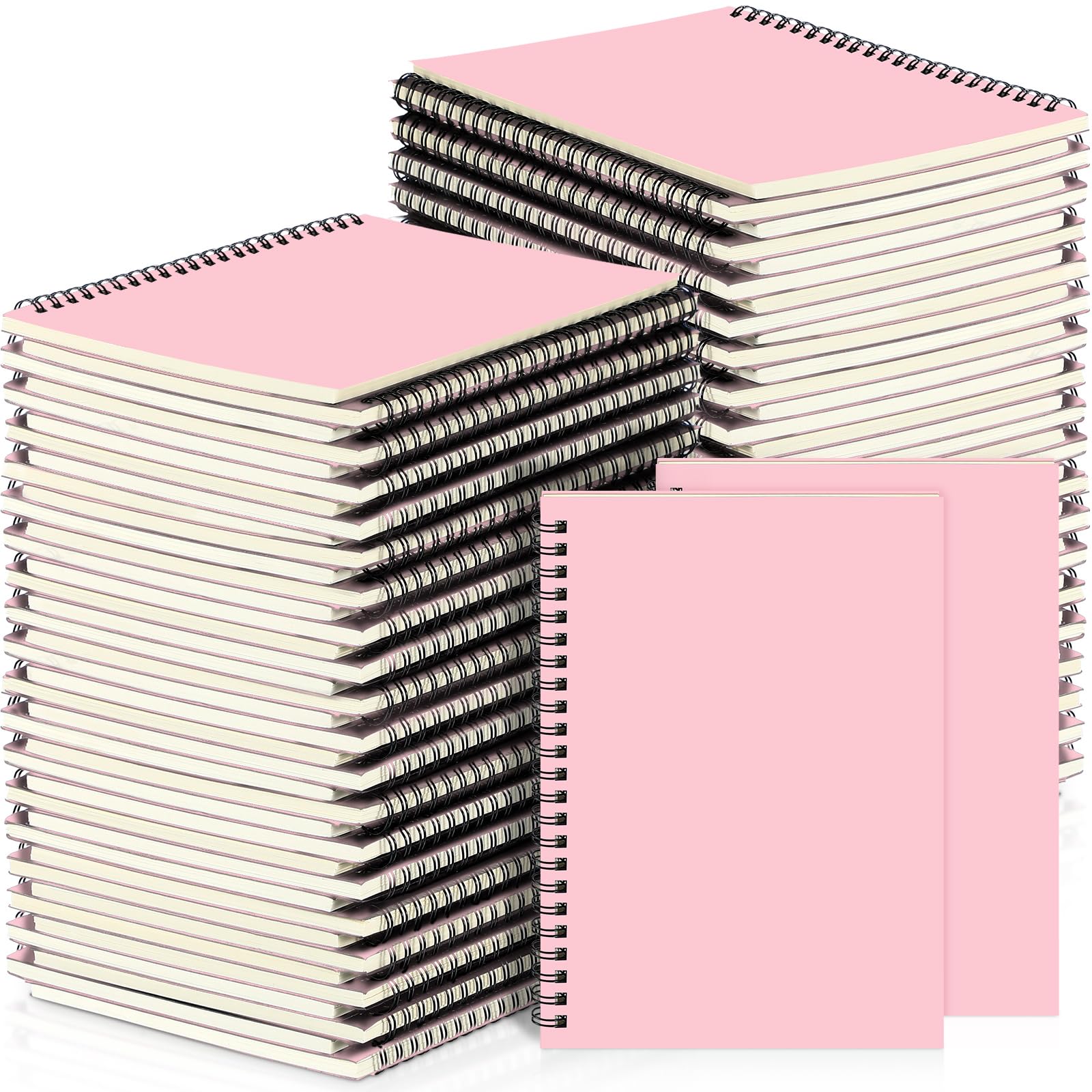 Yahenda Spiralnotizbuch, A5, liniert, 21,6 x 14,9 cm, Schreibpapier, kleiner Notizblock, für Studenten, Büro, Geschäft, Schulbedarf, Rosa, 18 Stück