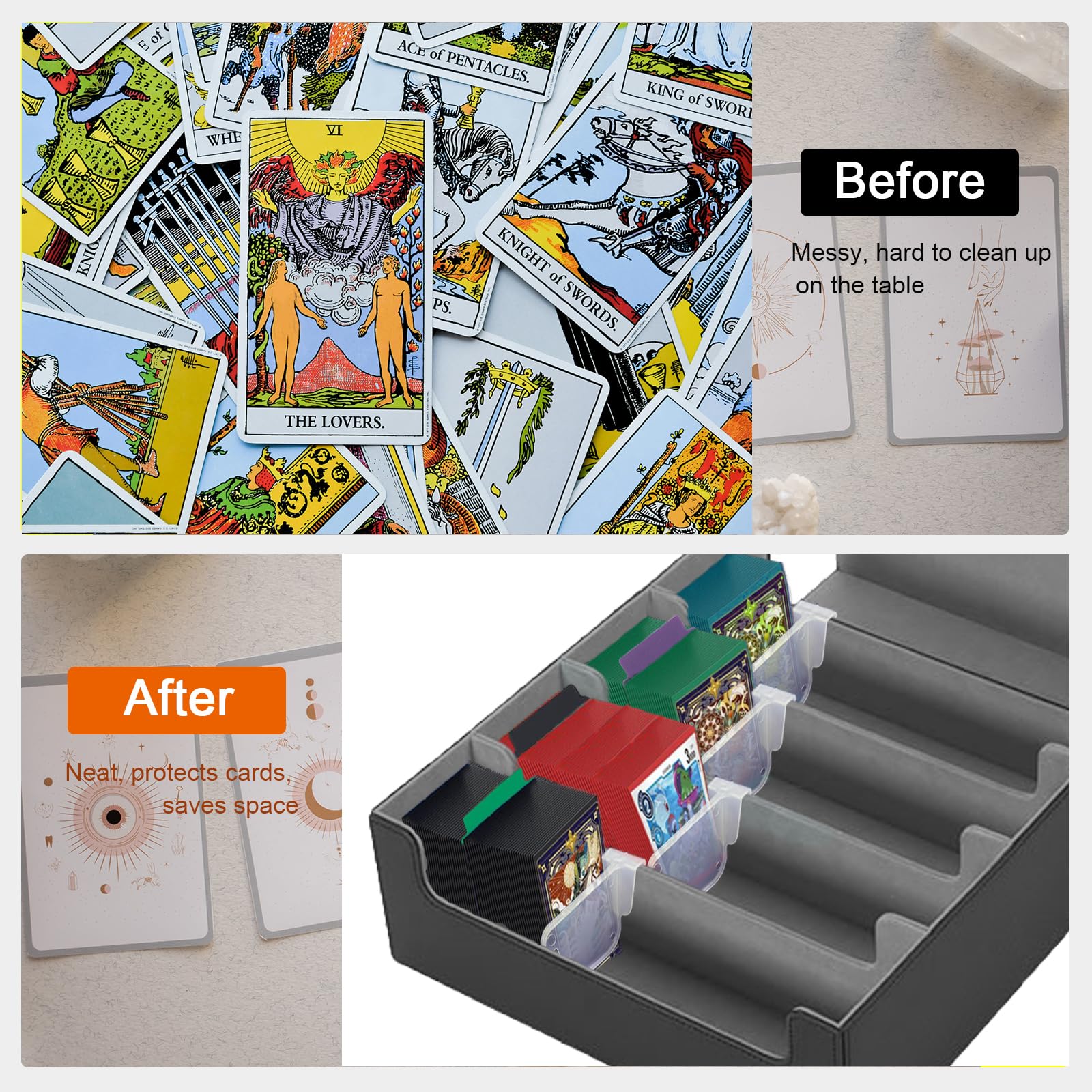 Smgbway Boîte à Cartes MTG 4 Rangées - Deck Box Grande Capacité +3000 Cartes Avec Séparateurs