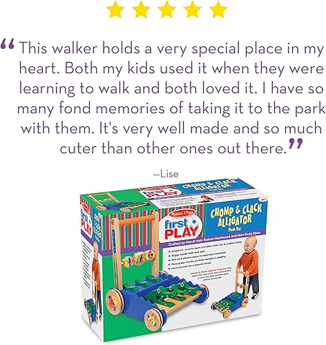 Miniatura 6 de Juguete para empujar de cocodrilo Melissa  Doug Deluxe Chomp and Clack Estándar talla única  Multicolor