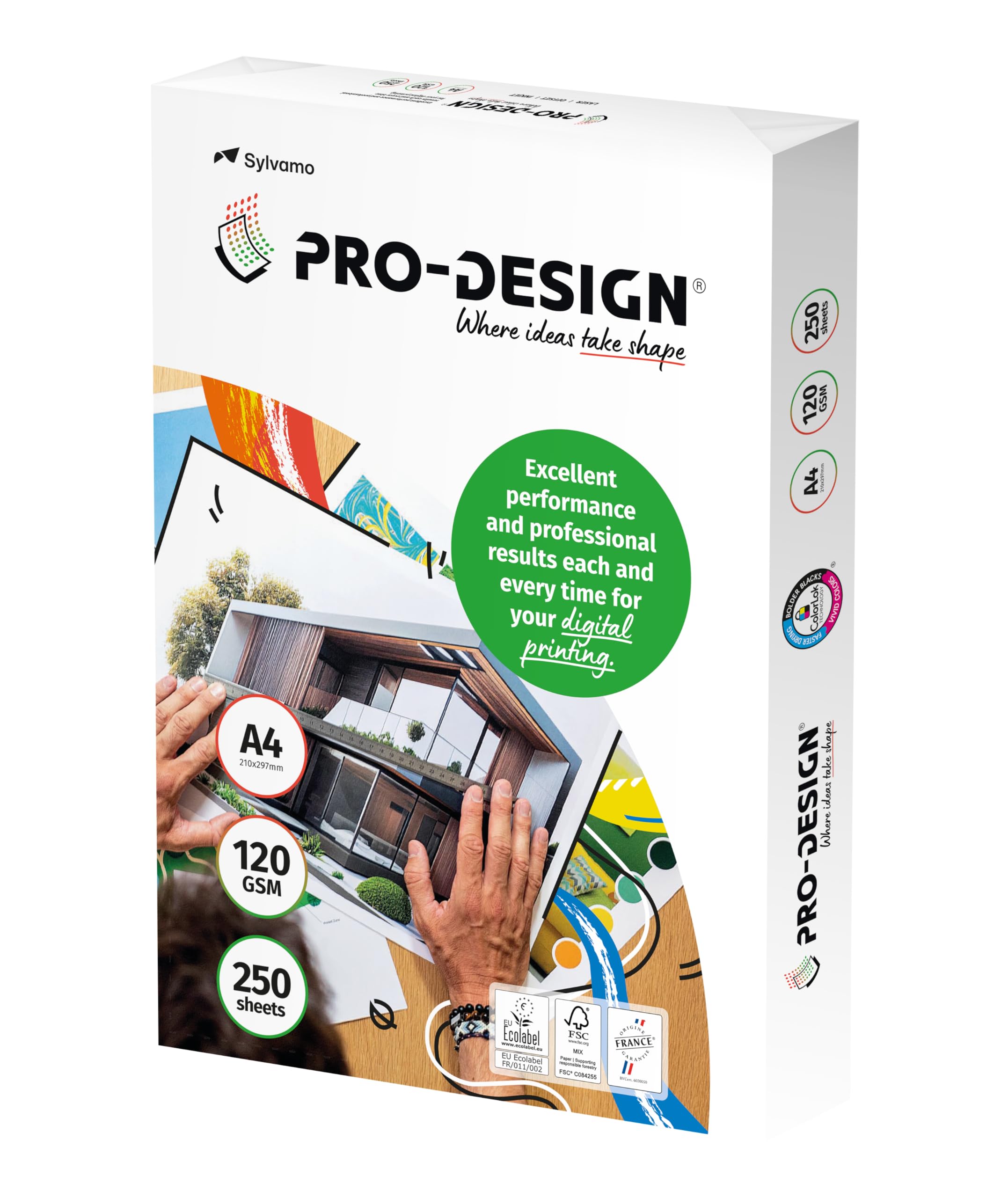 Papier Impression Laser Papier Pro-Design 200g A4 - Blancheur élevée FSC, Ramette 250 Feuilles Papier A4 160g