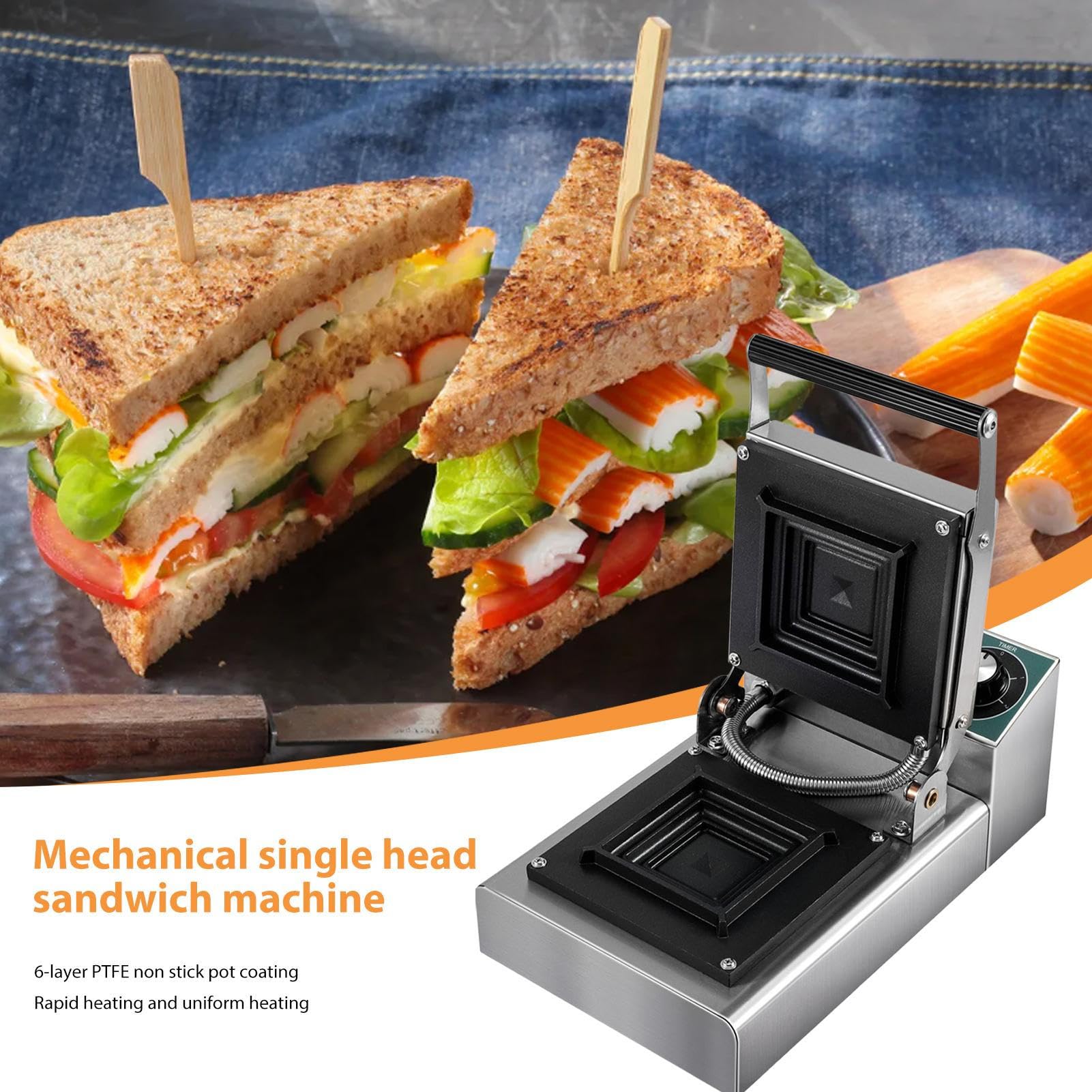 Grill Cheese Maker | 1000W Electric Sandwich Machine | Non-Stick Toaster Grill with Indicator Lights for Hamburger, Steak Bacon, Grilled Cheese, Tuna Melts, Snacks