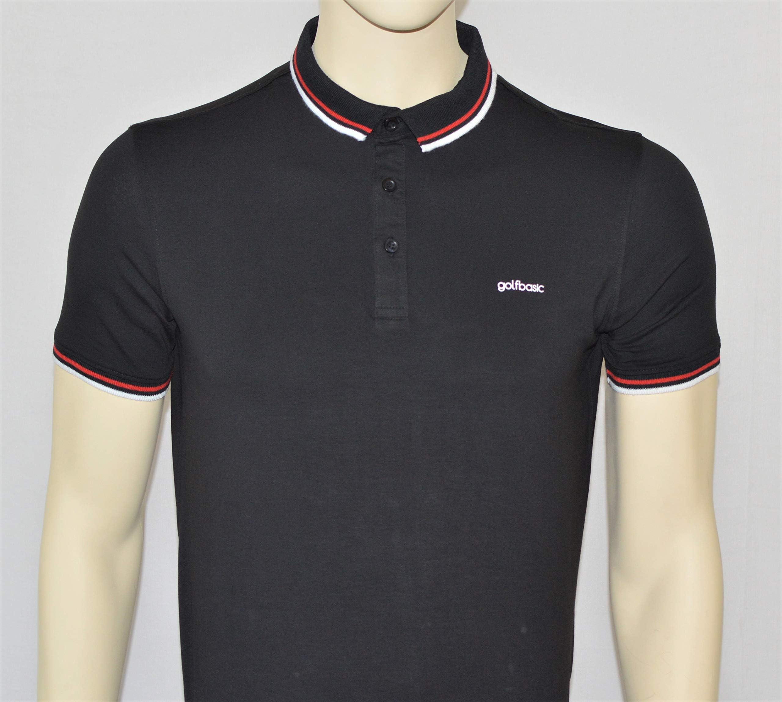 GolfBasicCotton Tshirts (Black, Large)