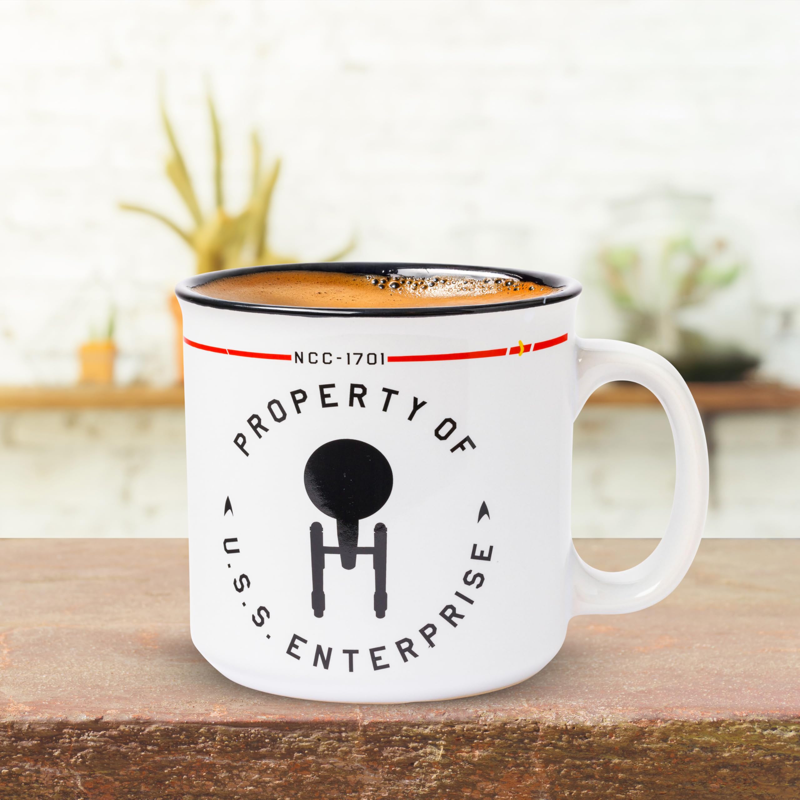 Silver Buffalo Star Trek NCC-1701 Property of The USS Enterprise Keramiktasse Camper, 590 ml | NCC-1701, The USS, 0,59 Liter