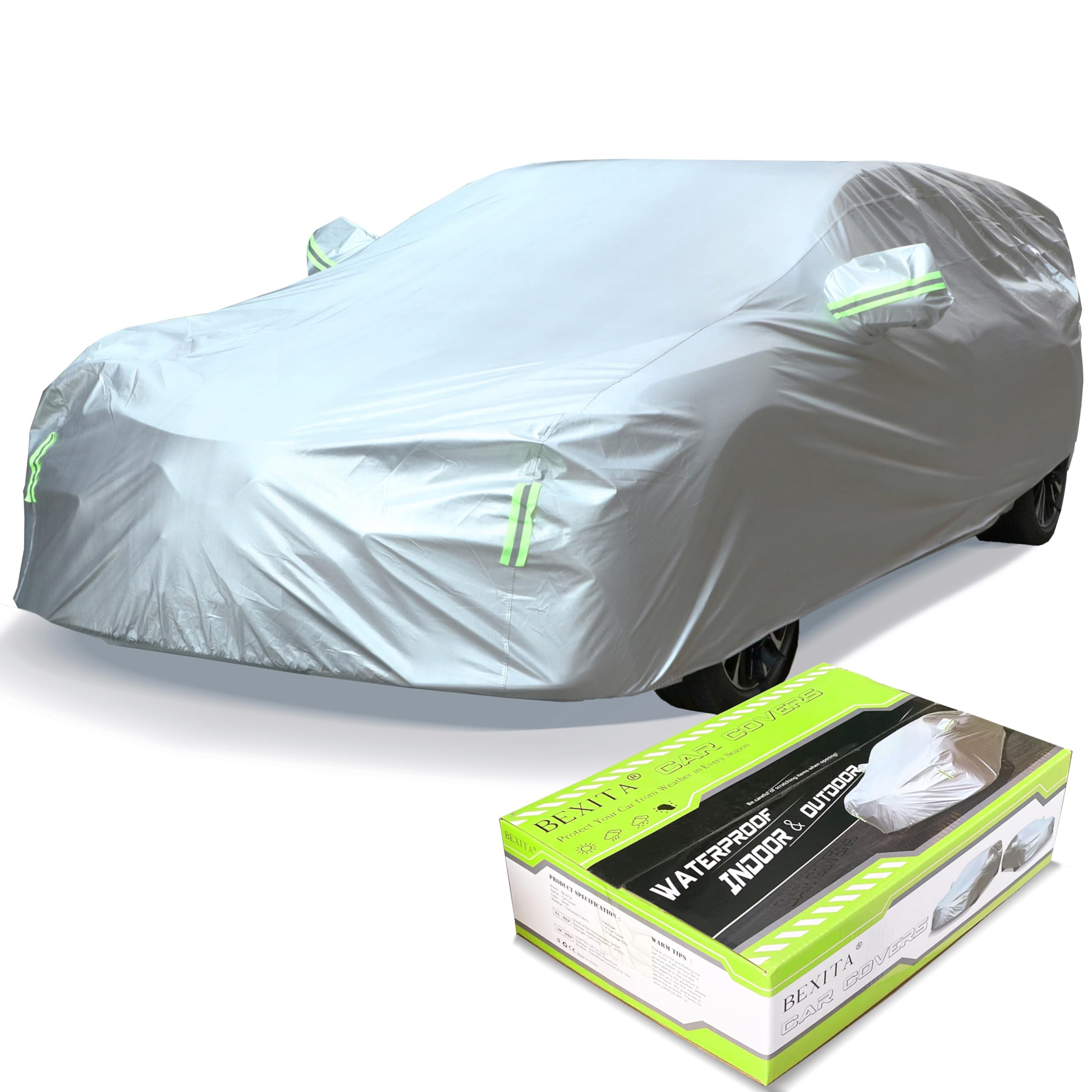 BEXITA Funda para Coche Impermeable Exterior Interior Universal Funda de Coche A Prueba de Polvo A Prueba de Nieve Protección UV para Hatchback Longitud (hasta 400 cm) — view 9
