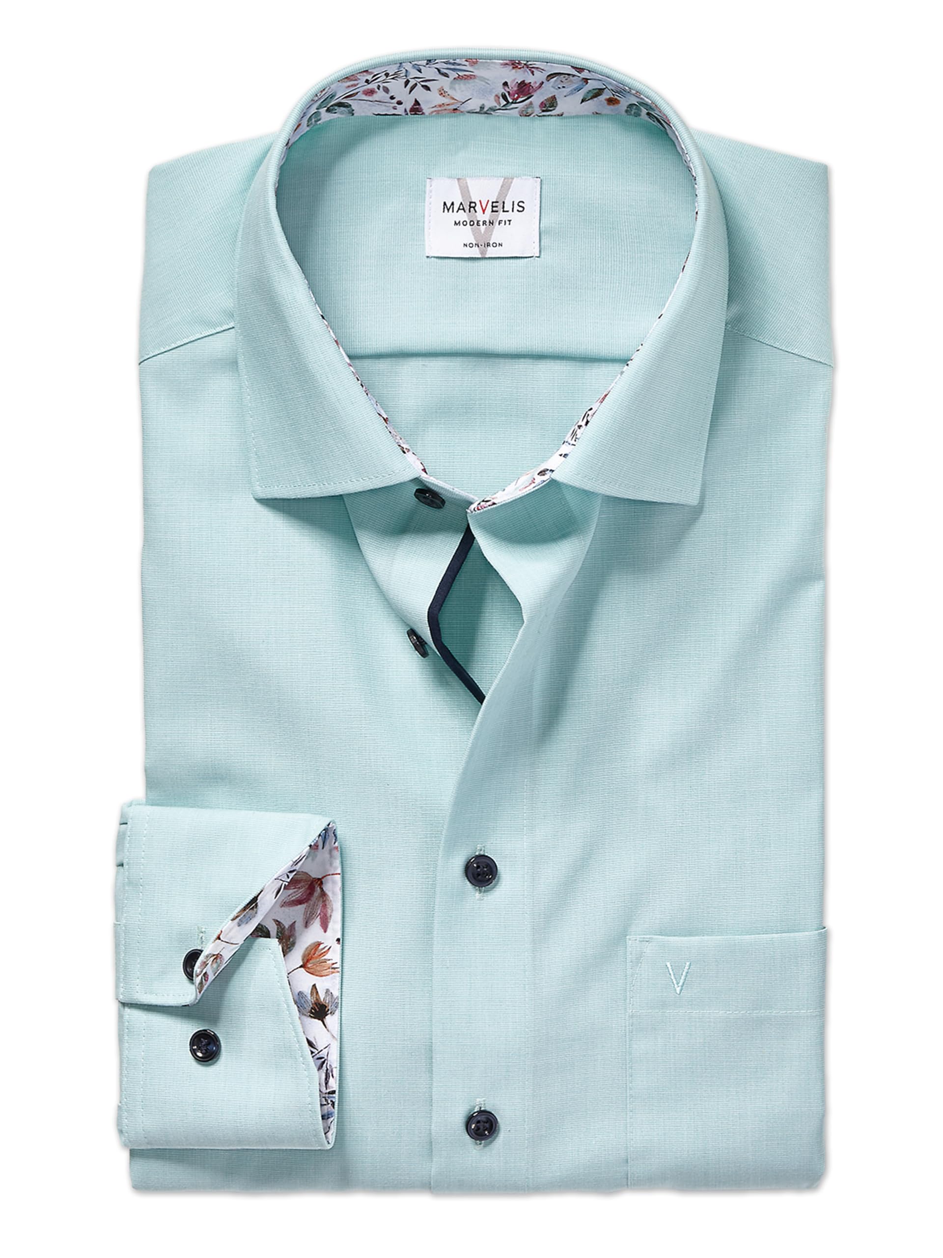 Marvelis Herren Businesshemd Langarm 720014,Einfarbig,Modern Fit,New Kent