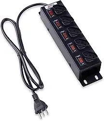 Filtro de Linha com Disjuntores Rearmáveis Individuais 5 T, Force Line, Acessórios para Computador, Preto