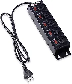 Filtro de Linha com Disjuntores Rearmáveis Individuais 5 T, Force Line, Acessórios para Computador, Preto