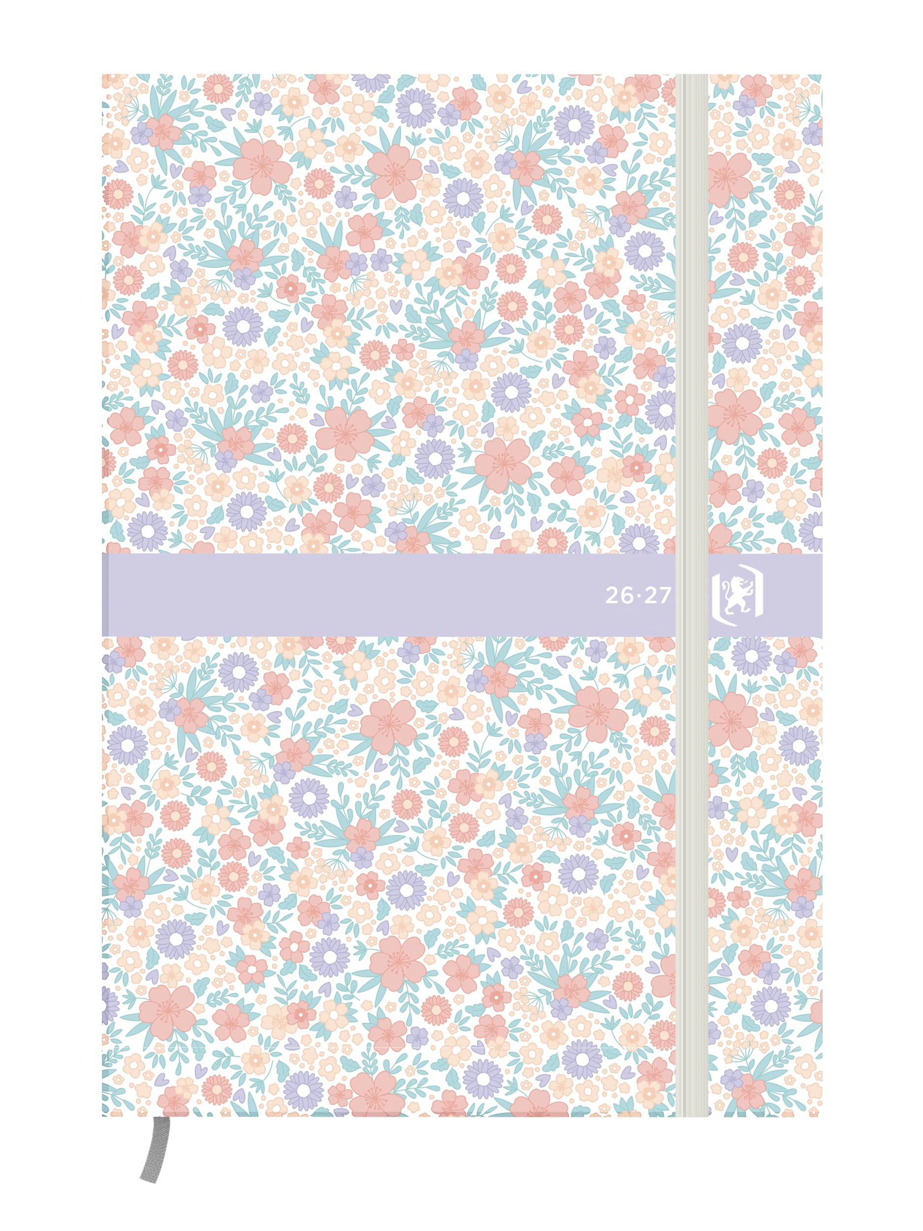 Oxford Flowers Terminplaner, 12 x 18 cm, 1 Tag pro Seite, 352 Seiten, September 24, 25, Violett