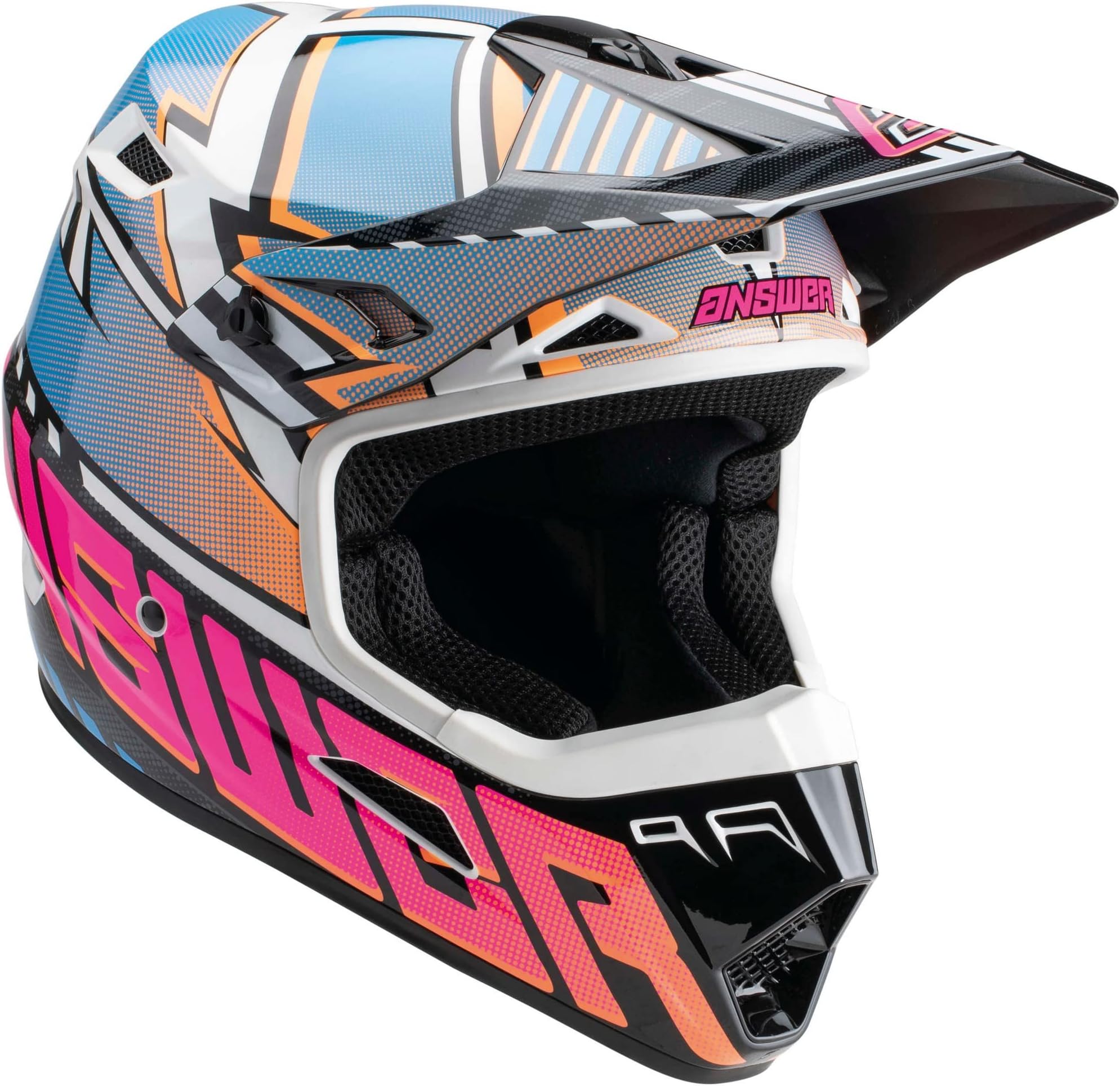Answer Racing 447723 A23 AR3 Rapid Helmet: Blue/Hyper Orange/Rhodamine, M