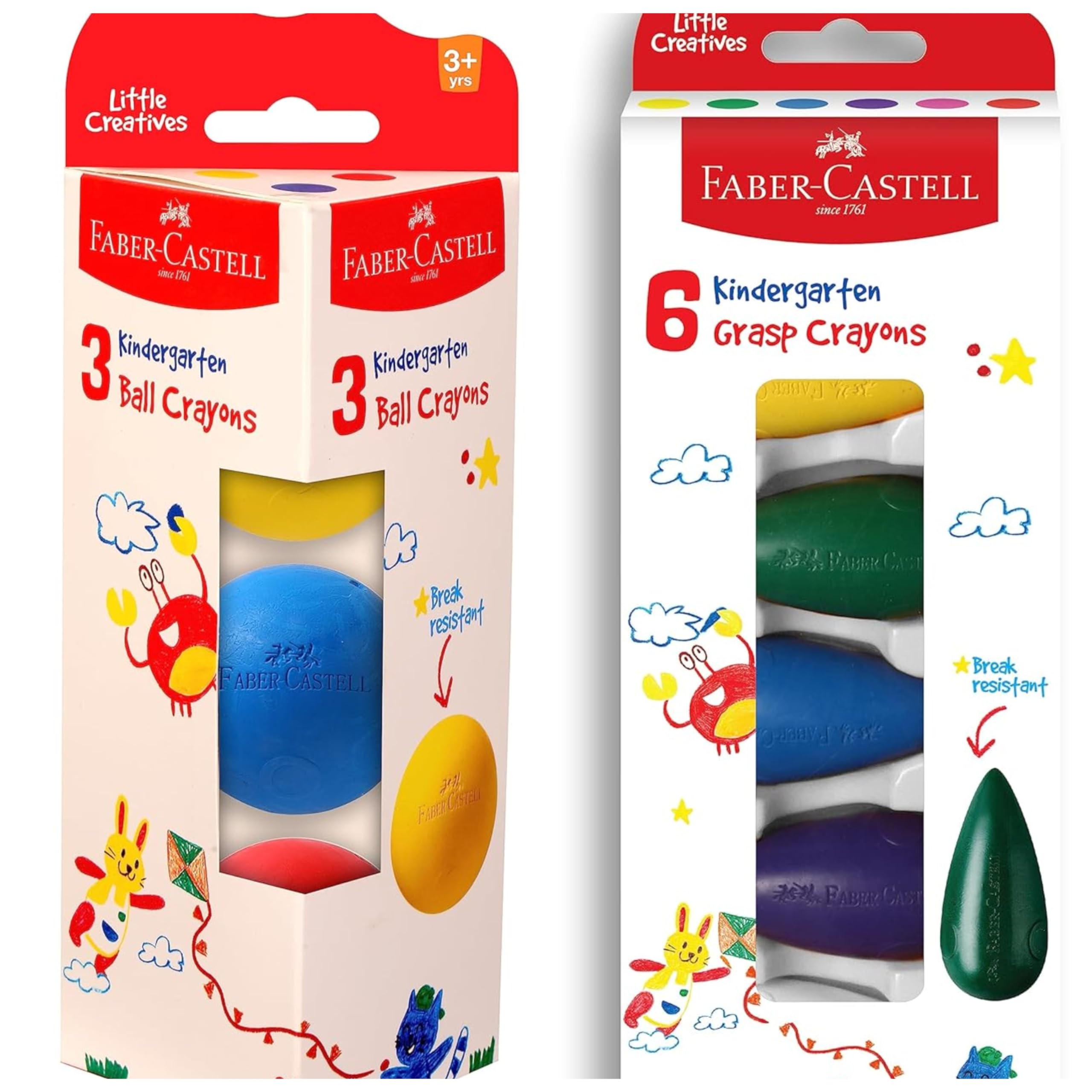 Faber-Castell 6 First Grip Crayon&3 Bol Kindergarten Crayon Combo Pack,Multicolor (B07KDBC4VQ) Amazon Price History, Amazon Price Tracker