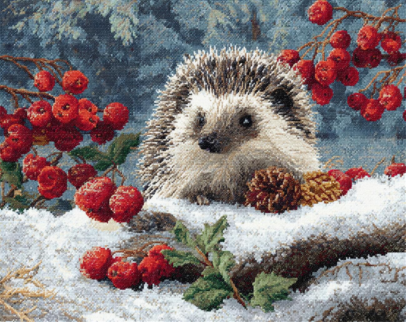 AMBATTERY Animal Rug Making Kit for Adultsberries and Hedgehogs DIY Latch Hook Rug Kit Carpet Making Set Cross Stitch Embroidery Kits Needlework Crafts for Home Decor 21x29in